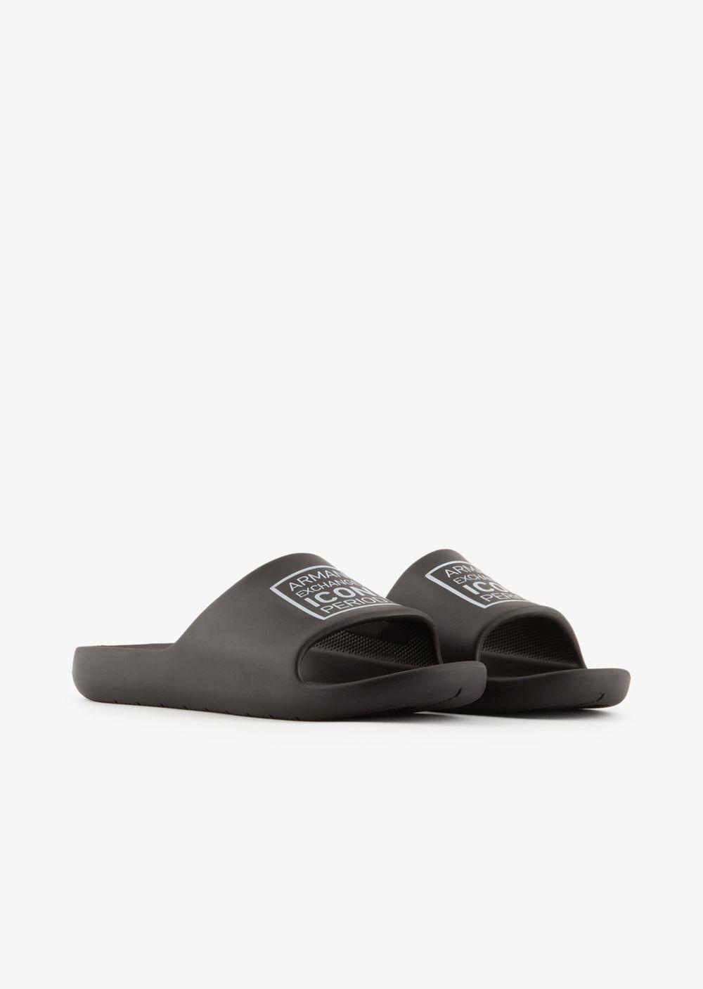 Armani Exchange Slides in Black for Men | Lyst