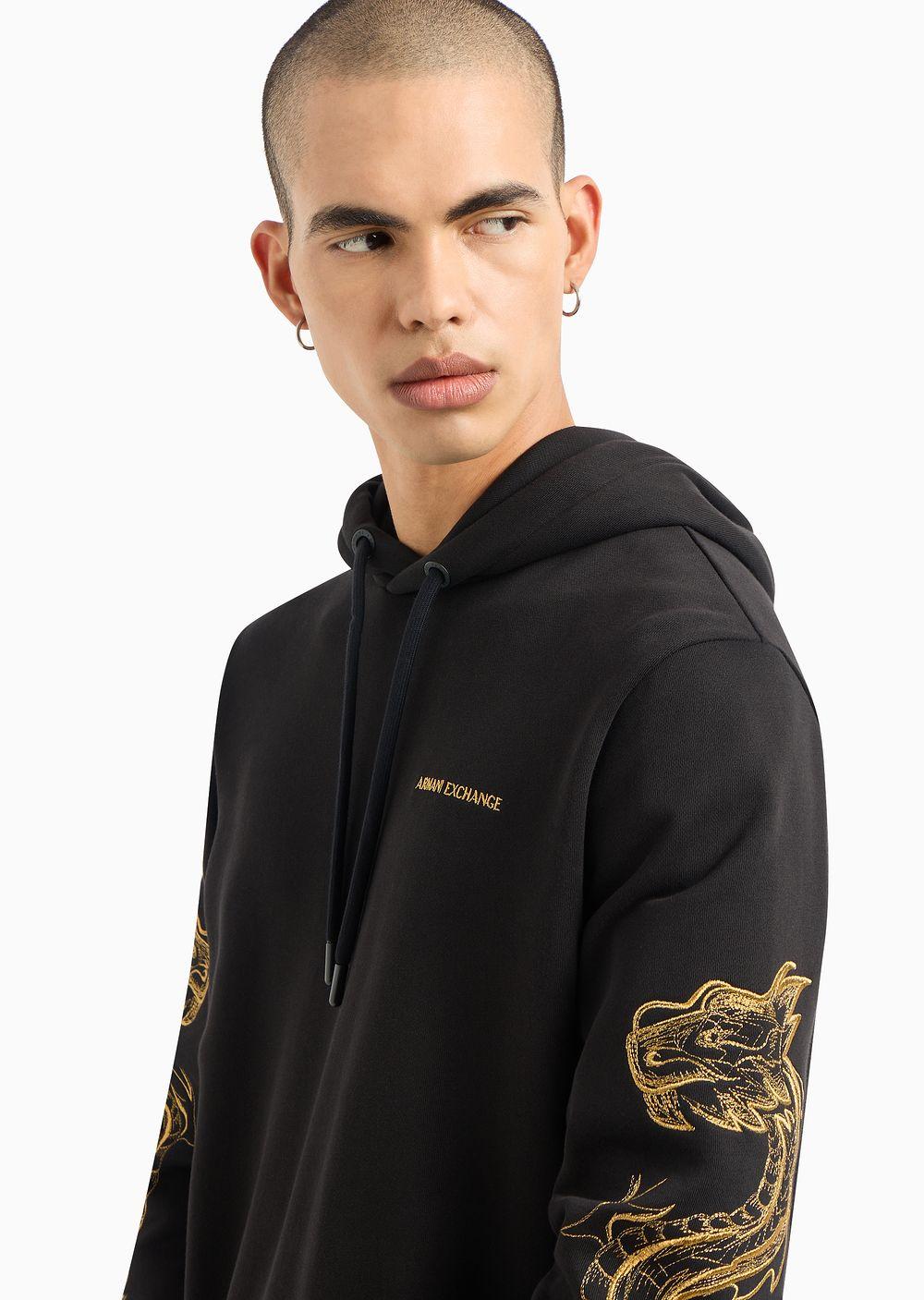 ARMANI EXCHANGE Lunar New Year Hoodie in Black for Men | Lyst