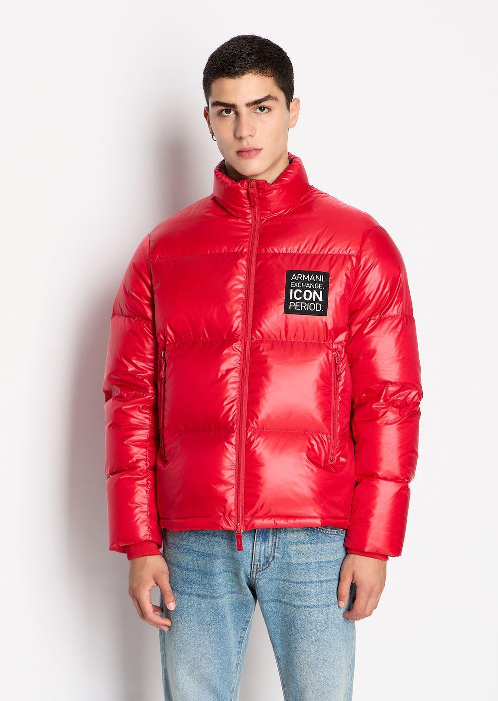 Armani Exchange Padded Down Jacket in Red for Men Lyst UK