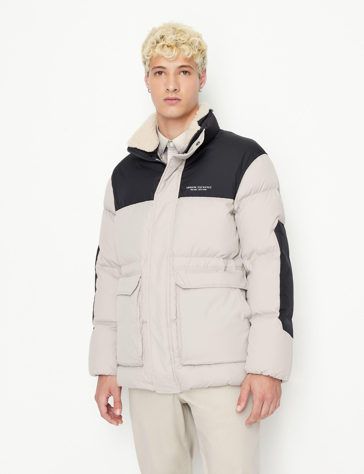 Armani Exchange Camouflage High Neck Down Jacket in Natural for Men | Lyst  Canada