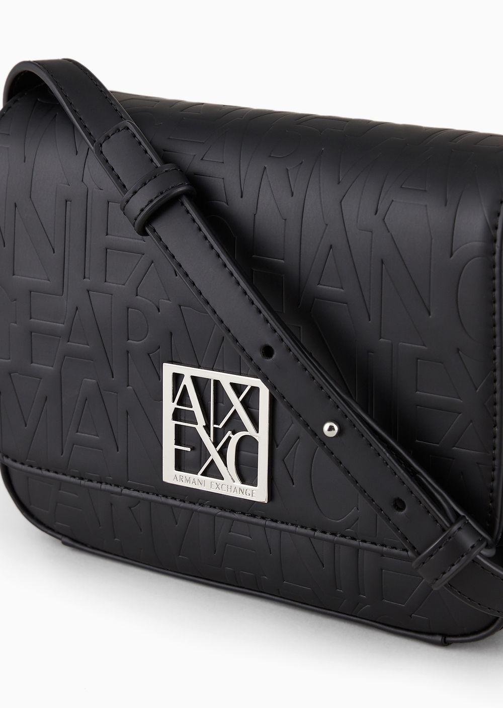 Armani Exchange Medium Shoulder Strap With Logo Buckle in Black | Lyst