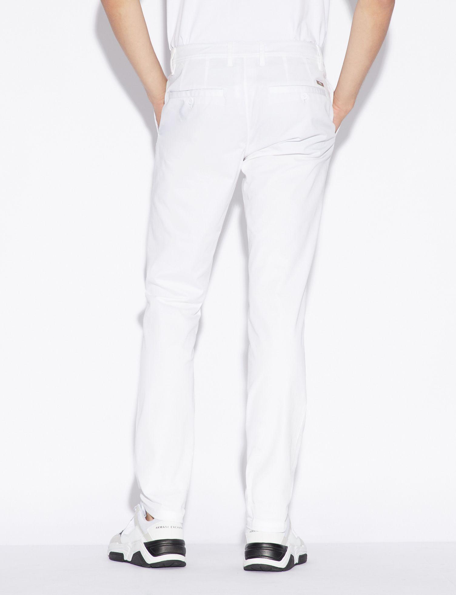 white armani pants