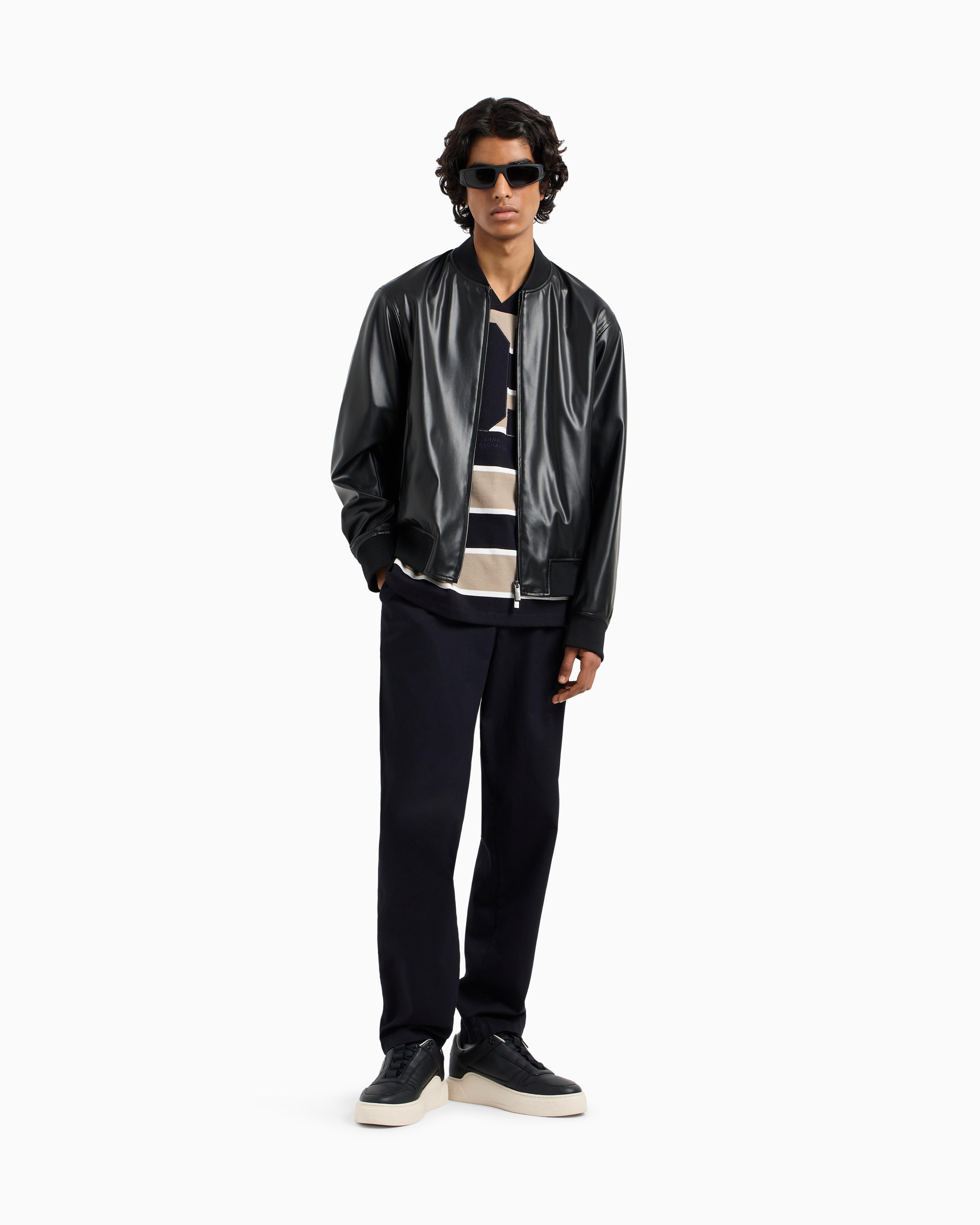 Faux Leather Bomber Jacket Armani Mens Leather Jacket ARMANI 