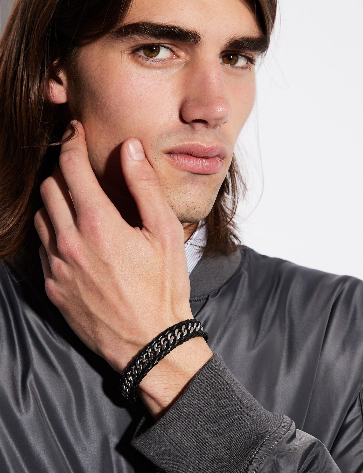 armani exchange stainless steel chain bracelet