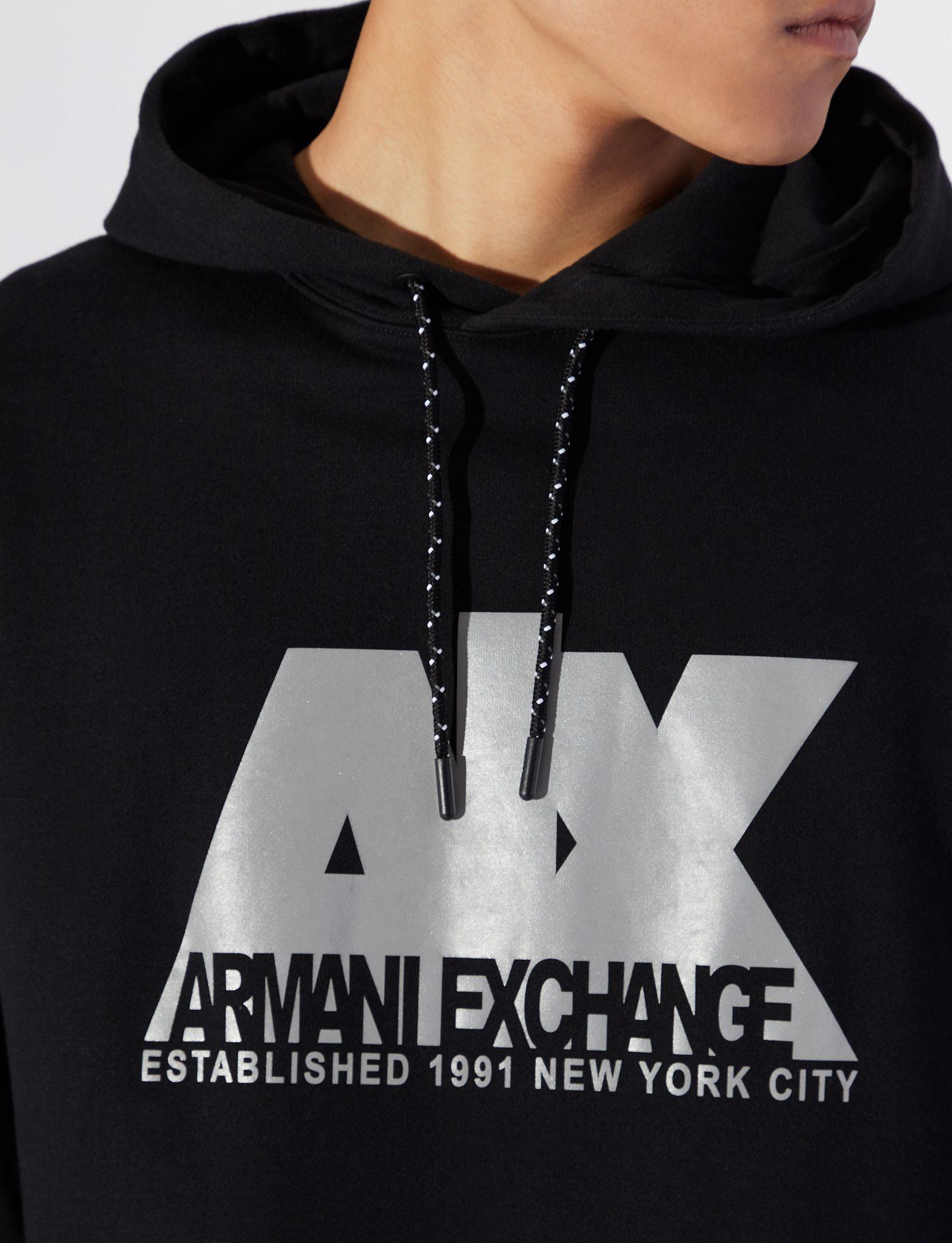armani exchange reflective hoodie