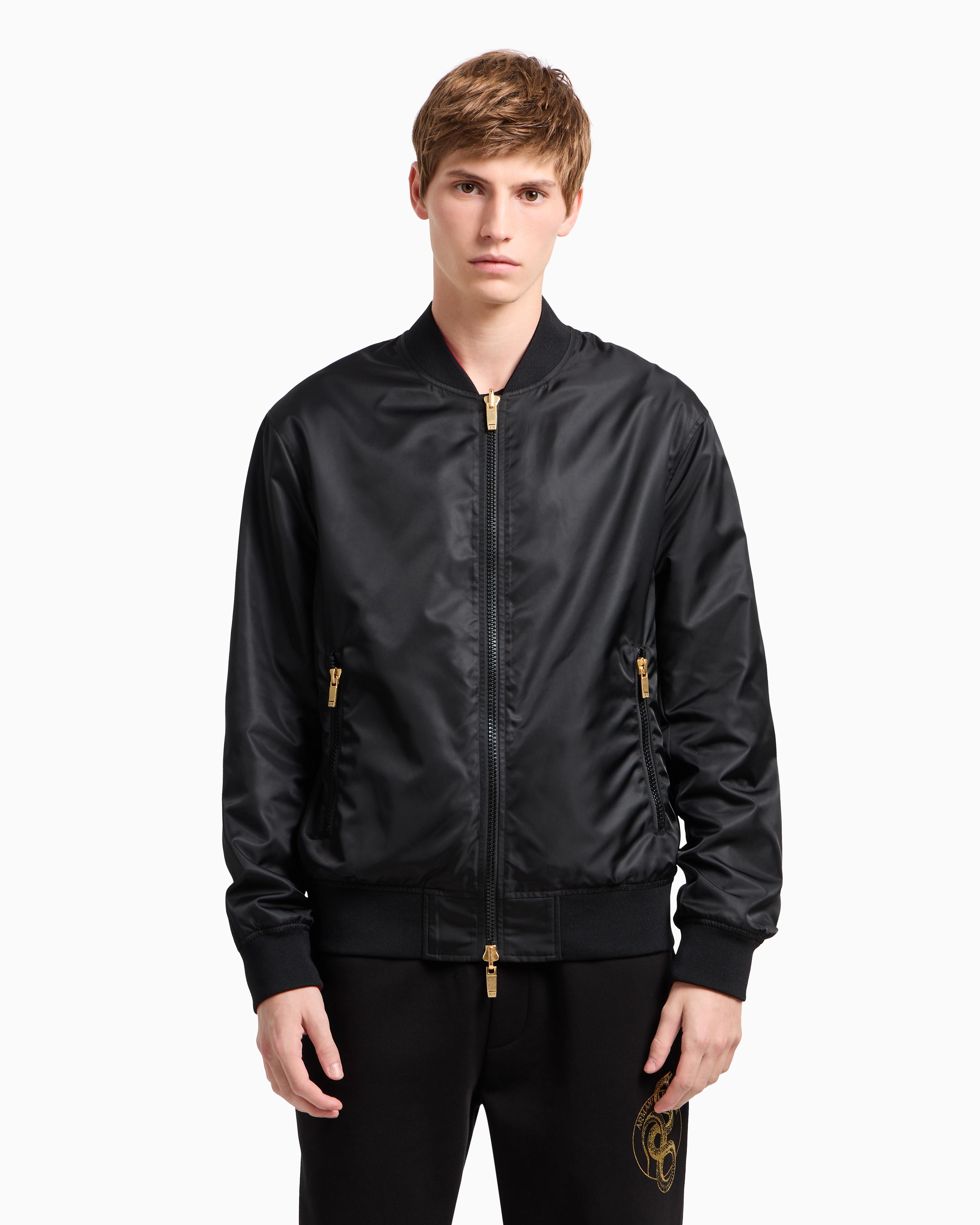 ARMANI EXCHANGE Reversible Satin Bomber in Blue for Men
