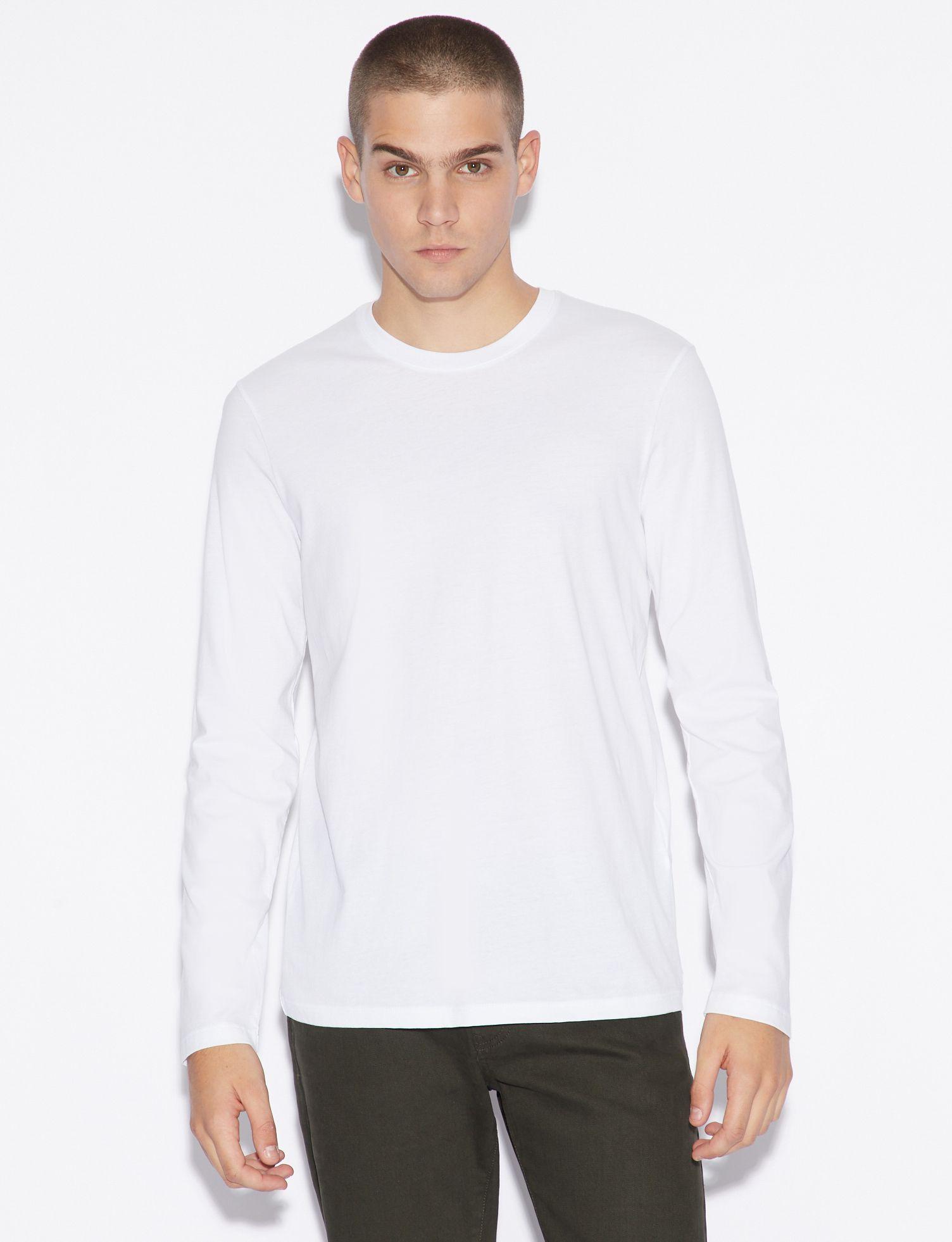 Armani Exchange Longsleeve Pima Cotton Tee in White for Men Lyst