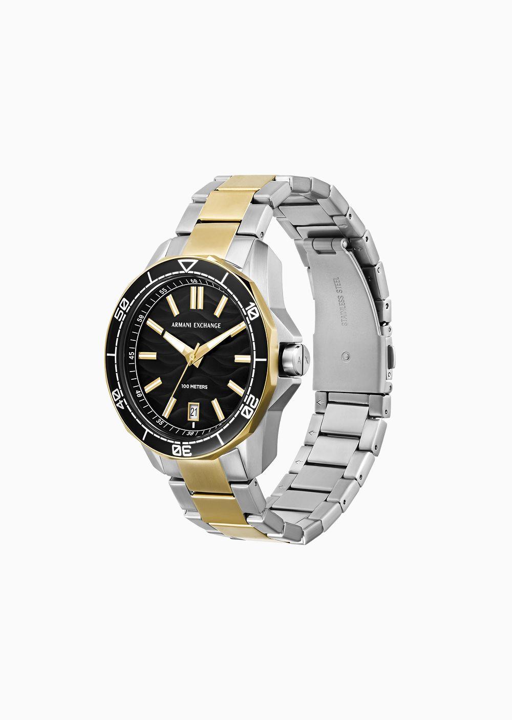 Three hand Date Two tone Stainless Steel Watch