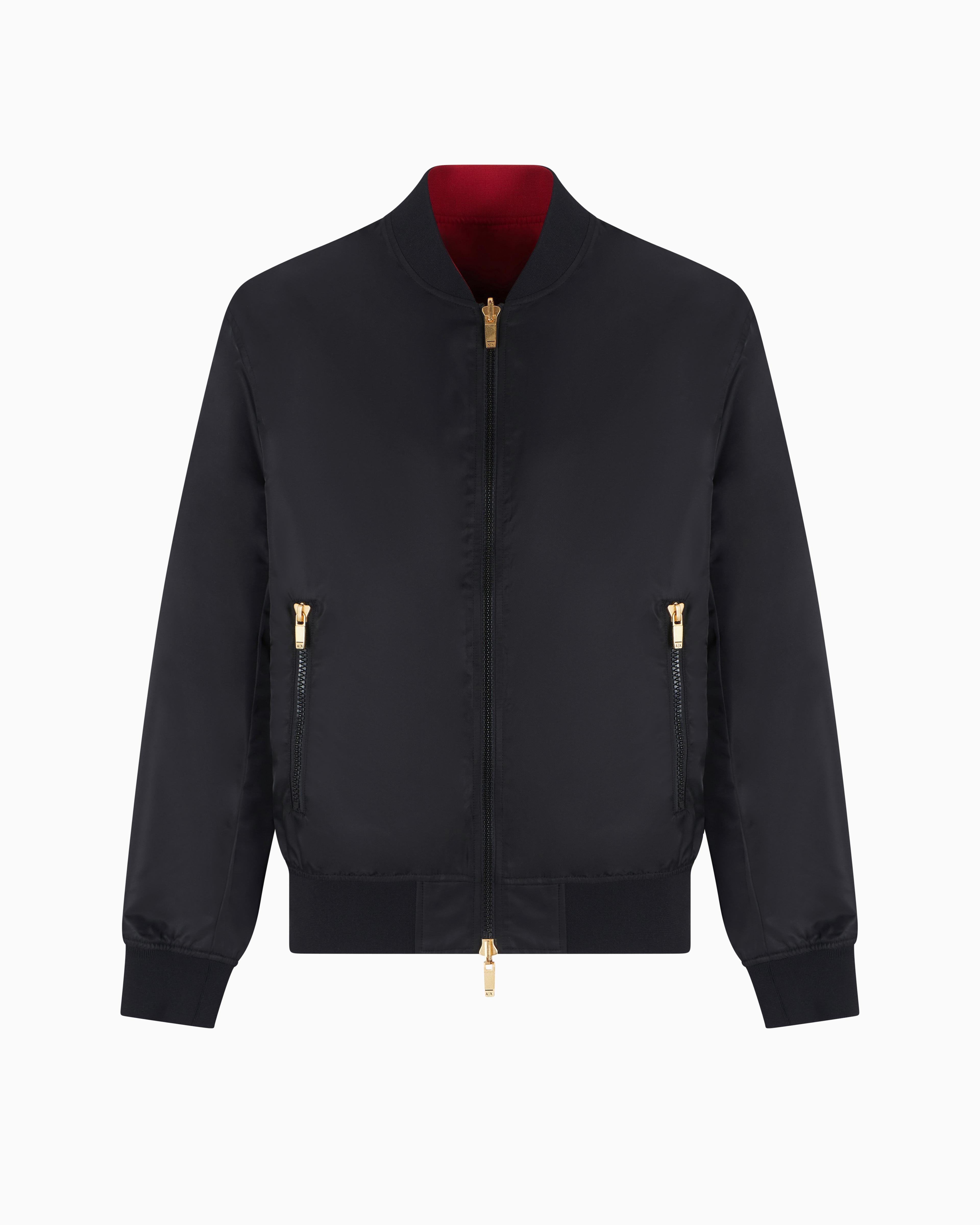 ARMANI EXCHANGE Reversible Satin Bomber in Blue for Men | Lyst UK