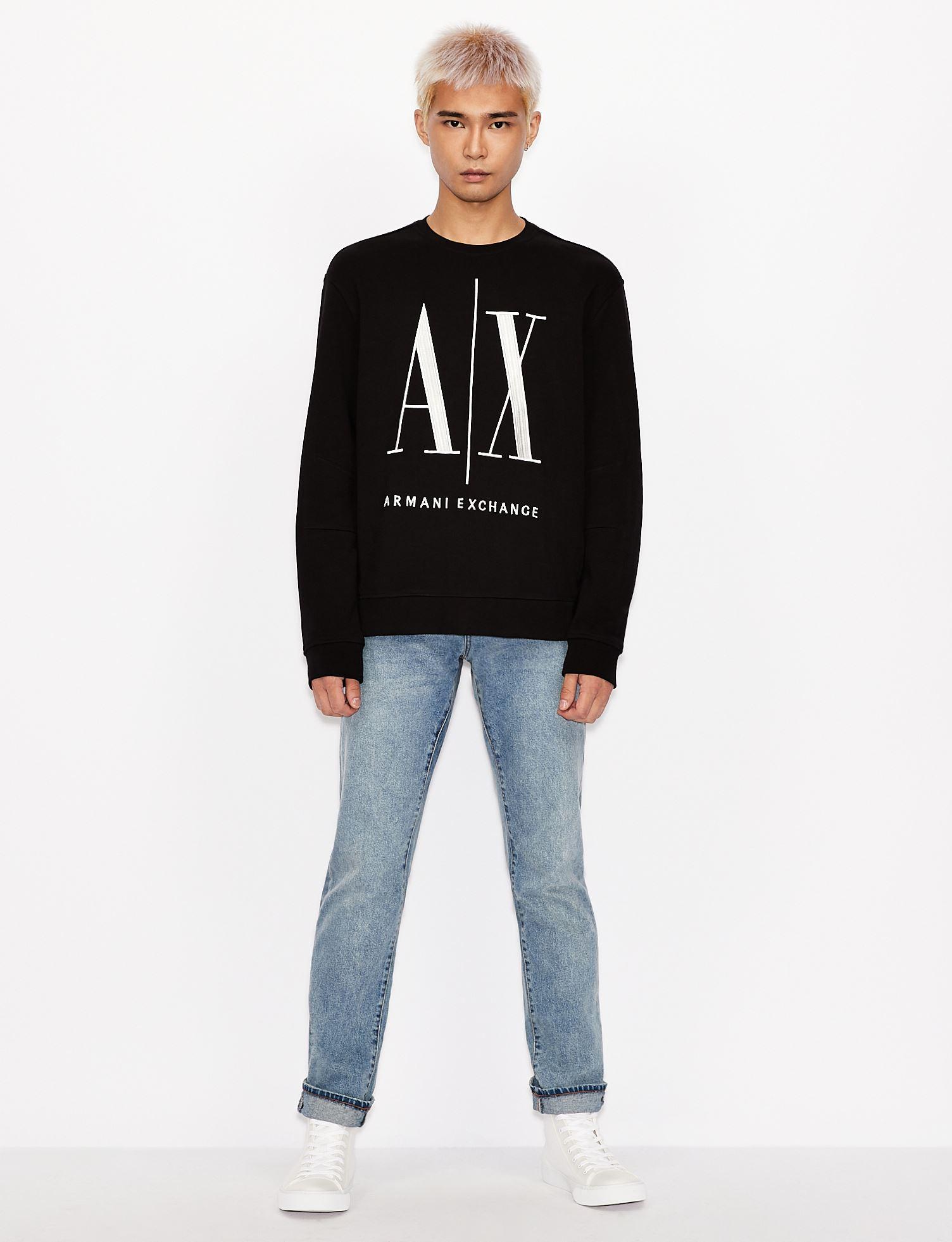 Armani Icon Sweatshirt in Black for Men - Lyst