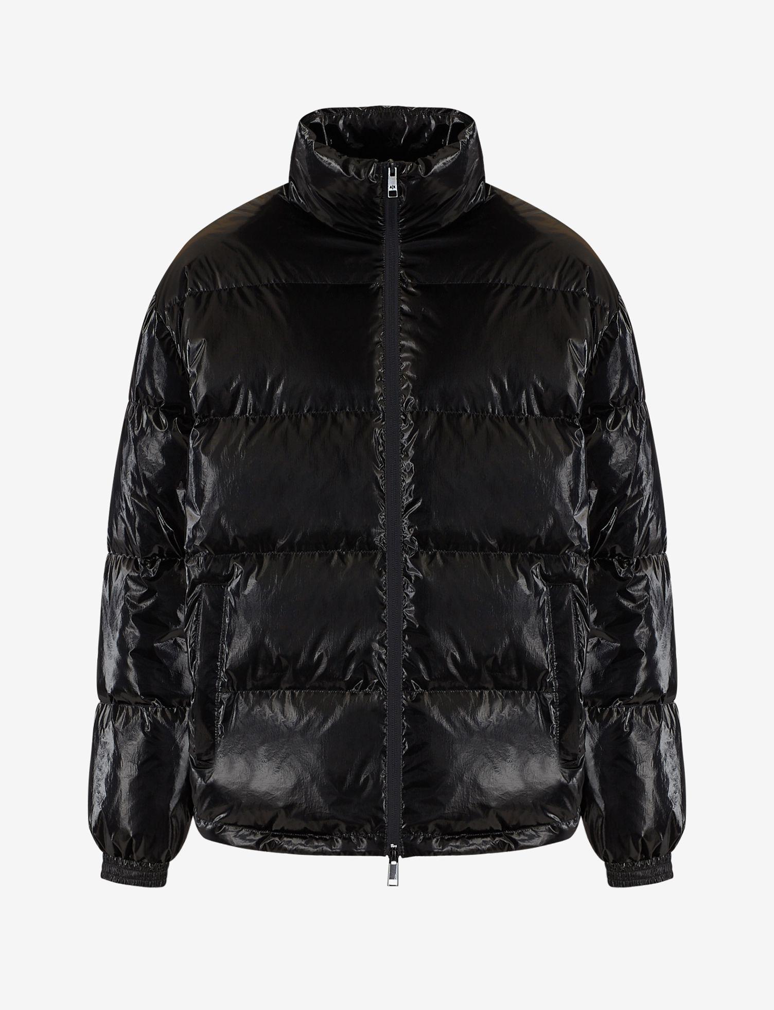 Armani Exchange Puffer Jacket in Black for Men - Lyst