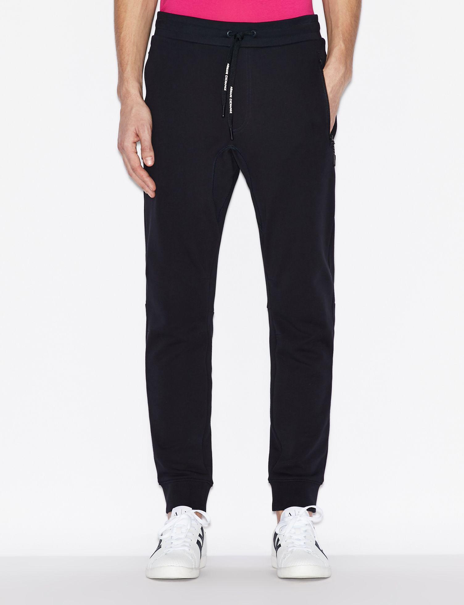 Armani Exchange Jersey Fleece Tracksuit Bottoms in Navy Blue (Blue) for ...