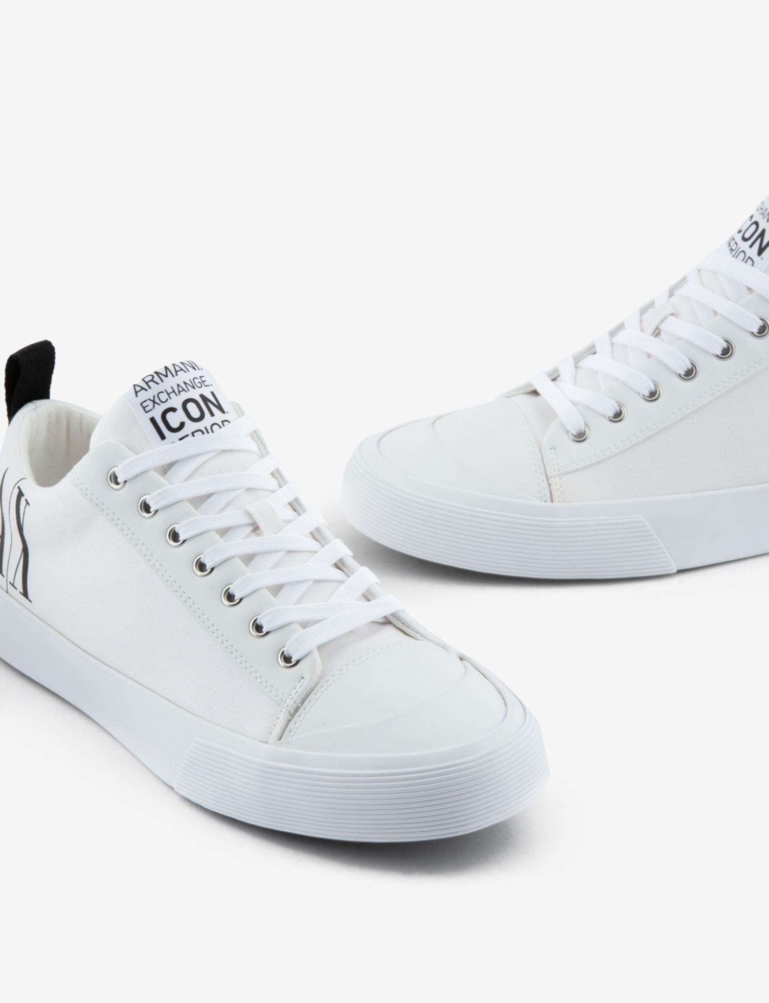 Armani Exchange A|X White Low-Top Leather Sneakers – Saudewala