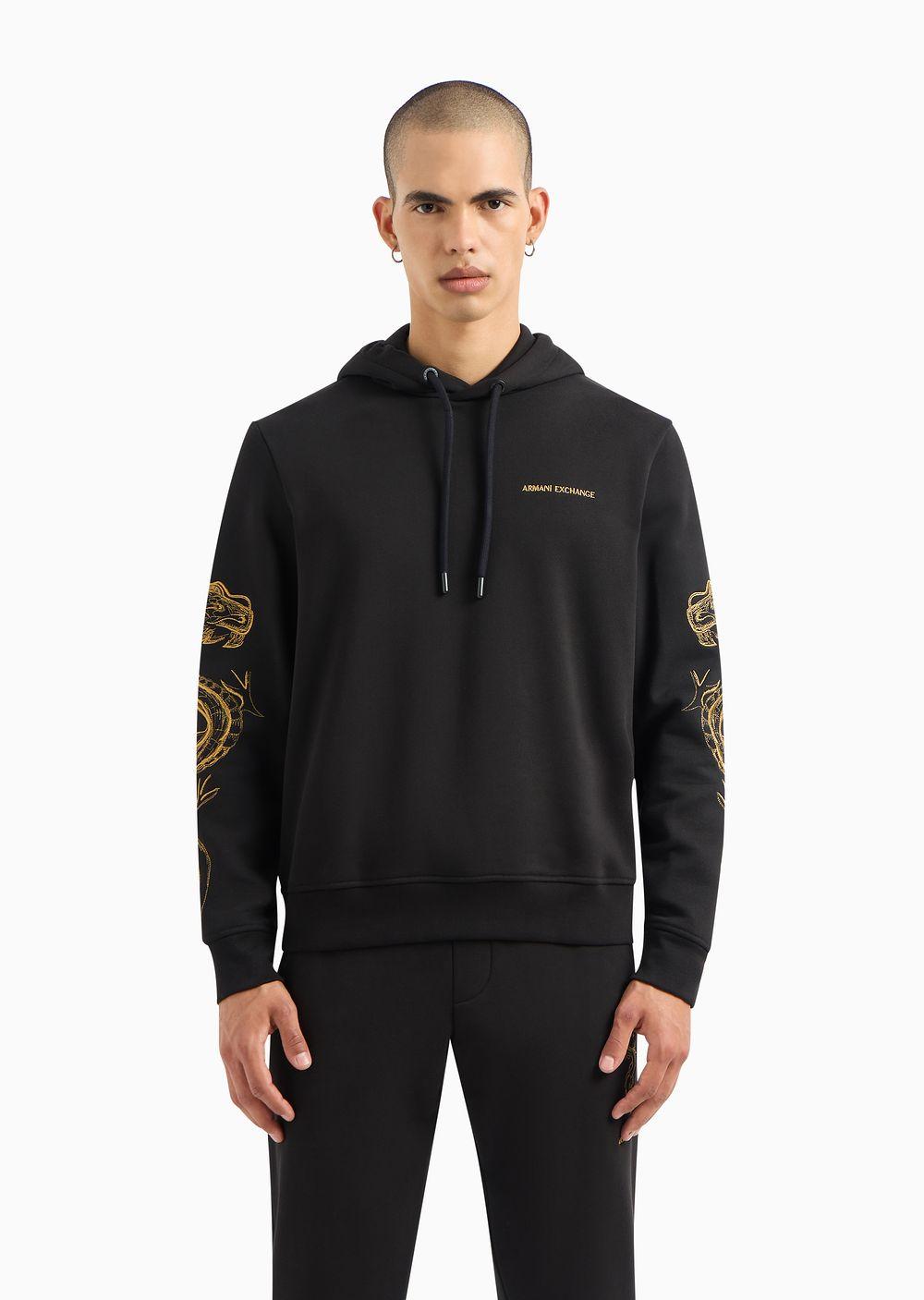 ARMANI EXCHANGE Lunar New Year Hoodie in Black for Men | Lyst