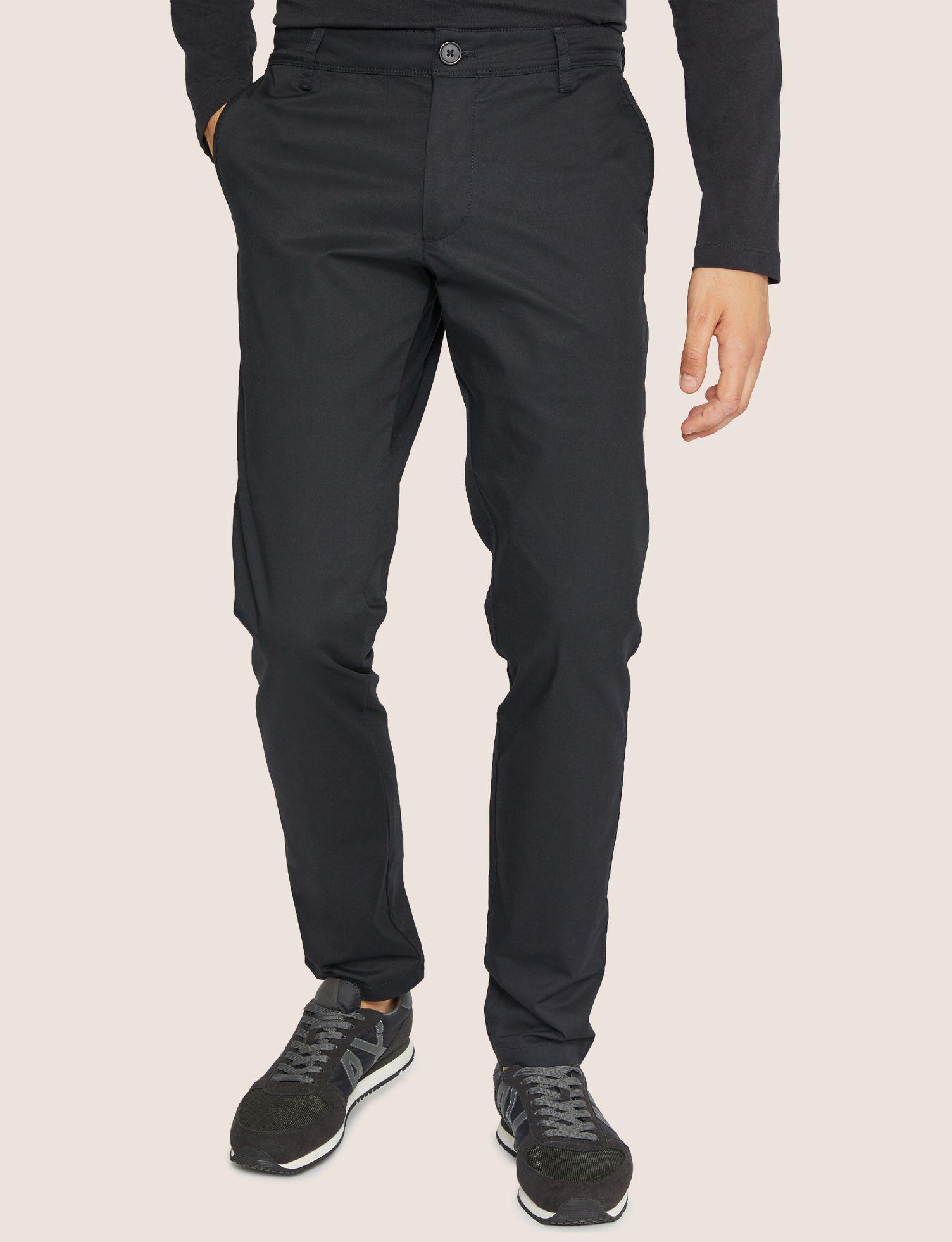 Armani Exchange Slimfit Cotton Pants in Black for Men Lyst