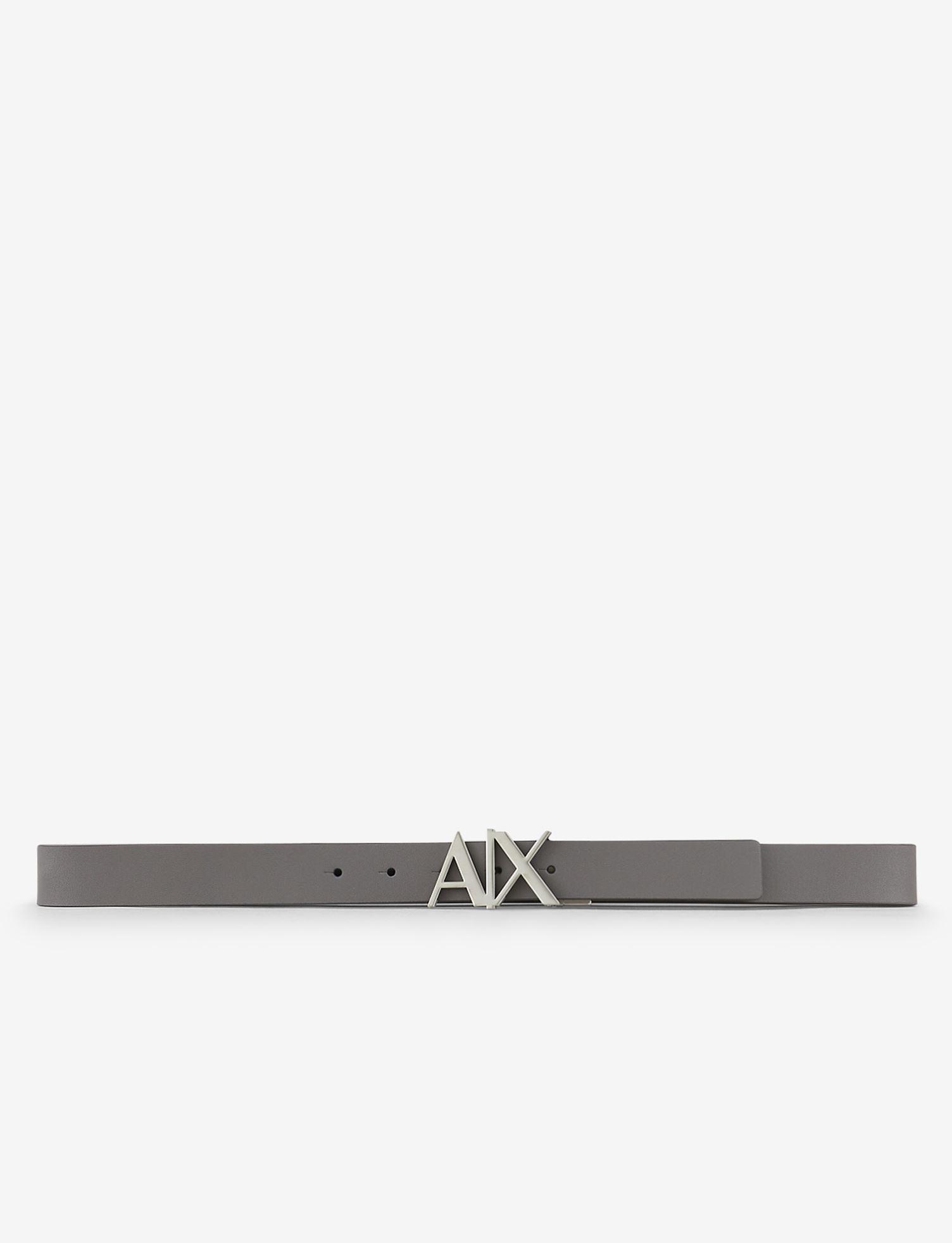 Armani Exchange Logo Buckle Leather Belt in White for Men | Lyst