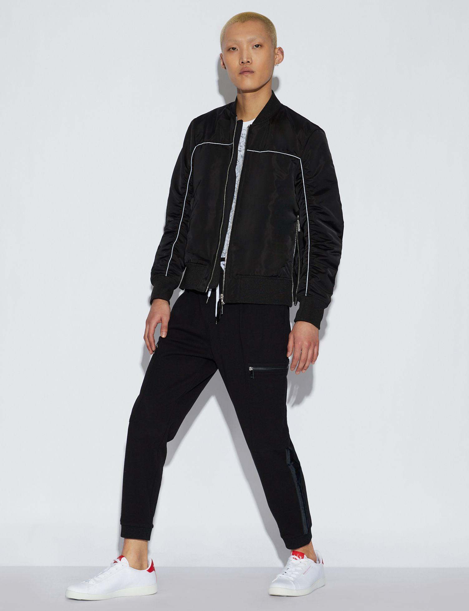 armani black bomber jacket