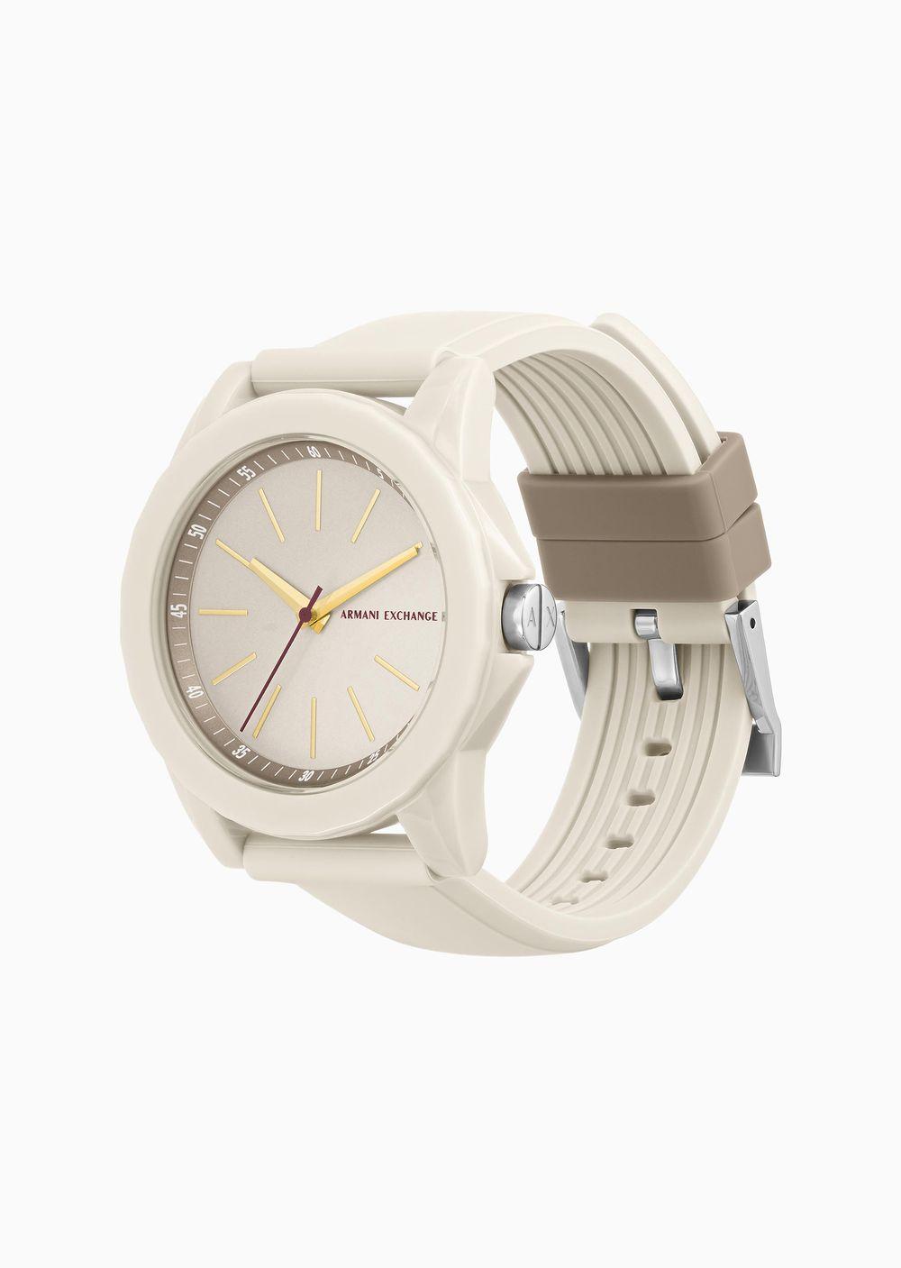 Armani Exchange Three hand Gray Silicone Watch in White Lyst UK