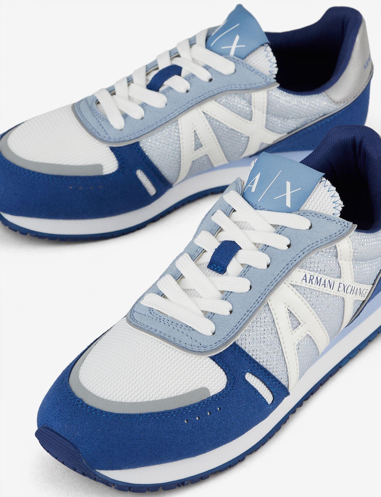 Armani Exchange Sneakers With Glitter Details in Blue | Lyst