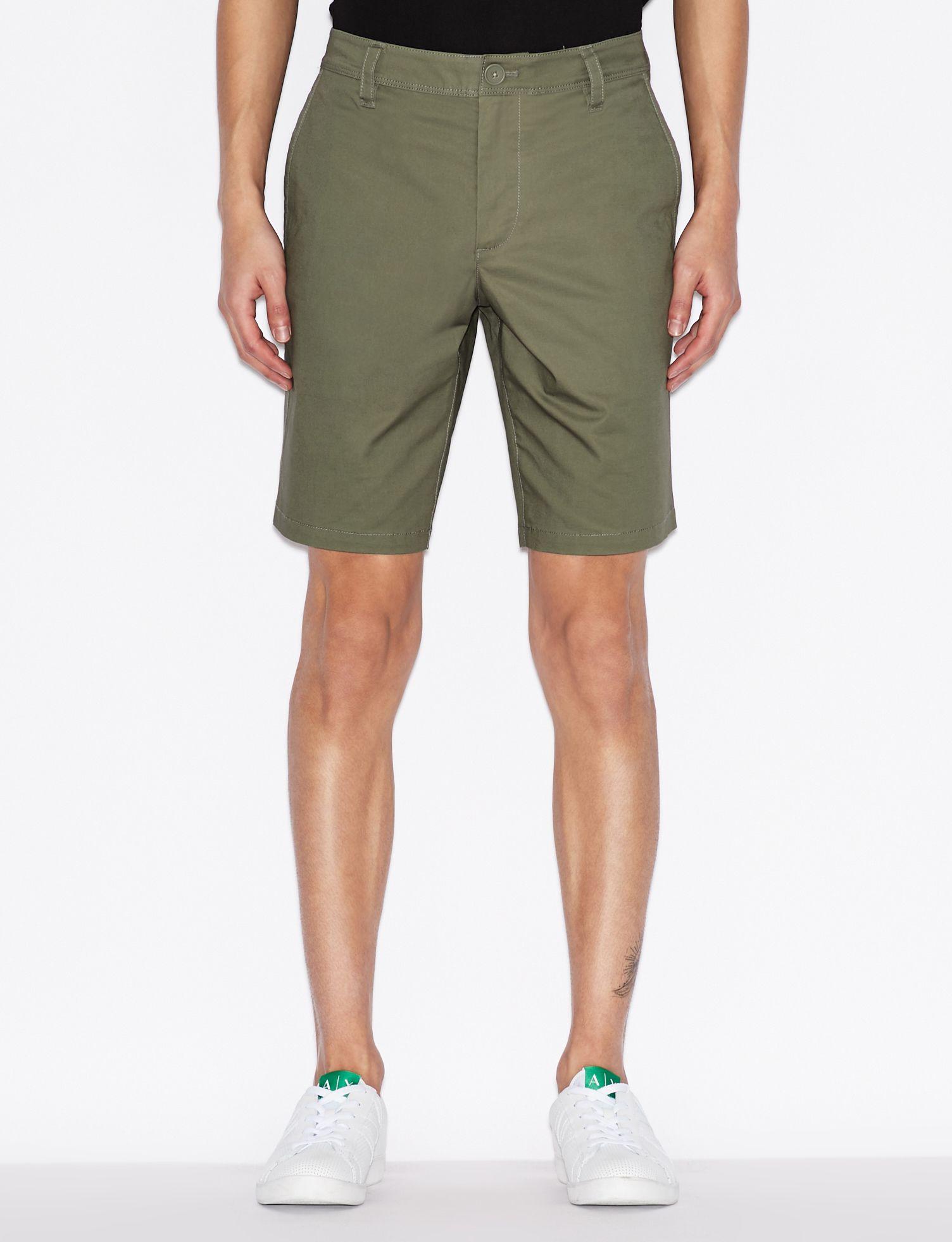 Armani Exchange Stretch-cotton Chino Shorts in Green for Men - Lyst