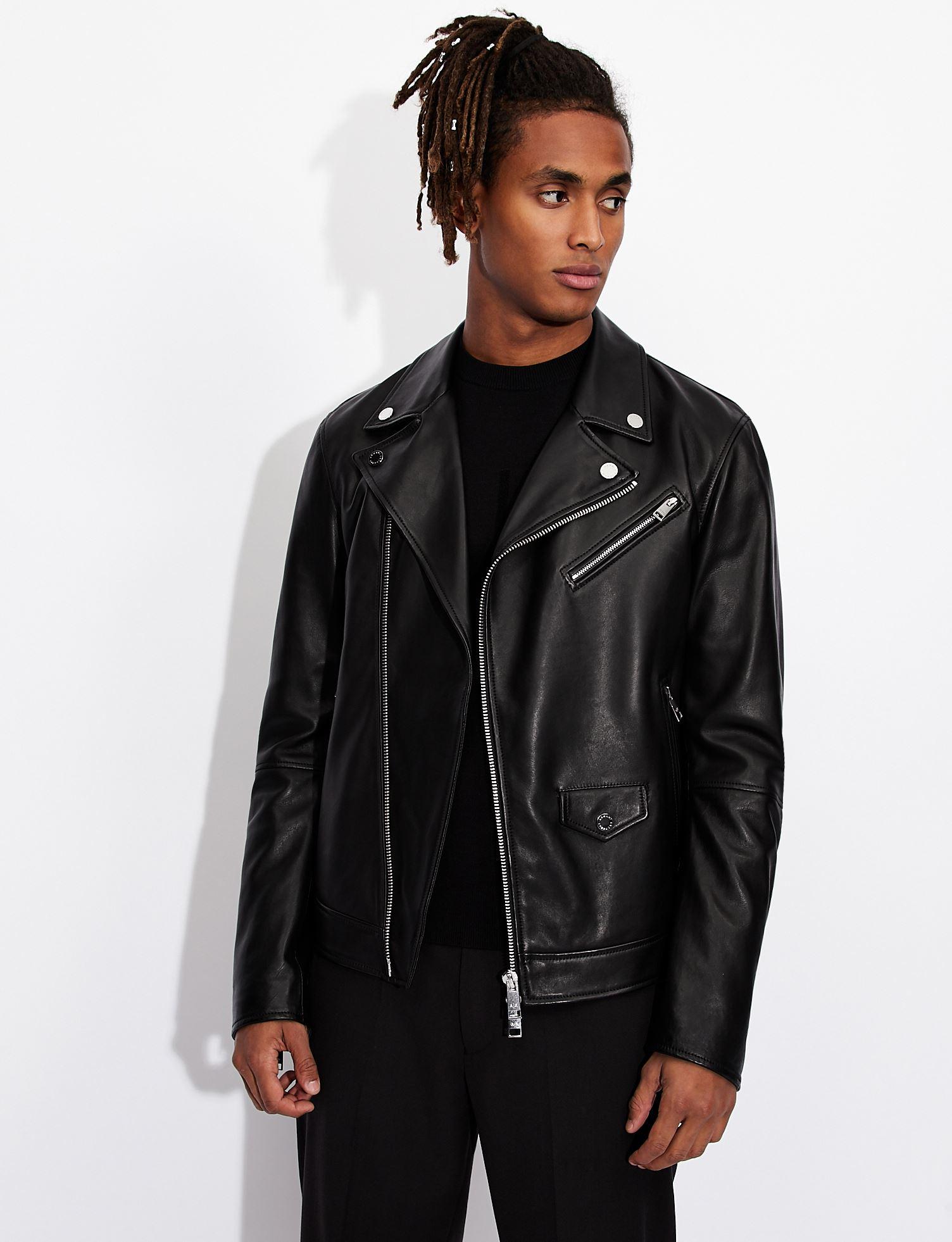 naoki leather biker jacket