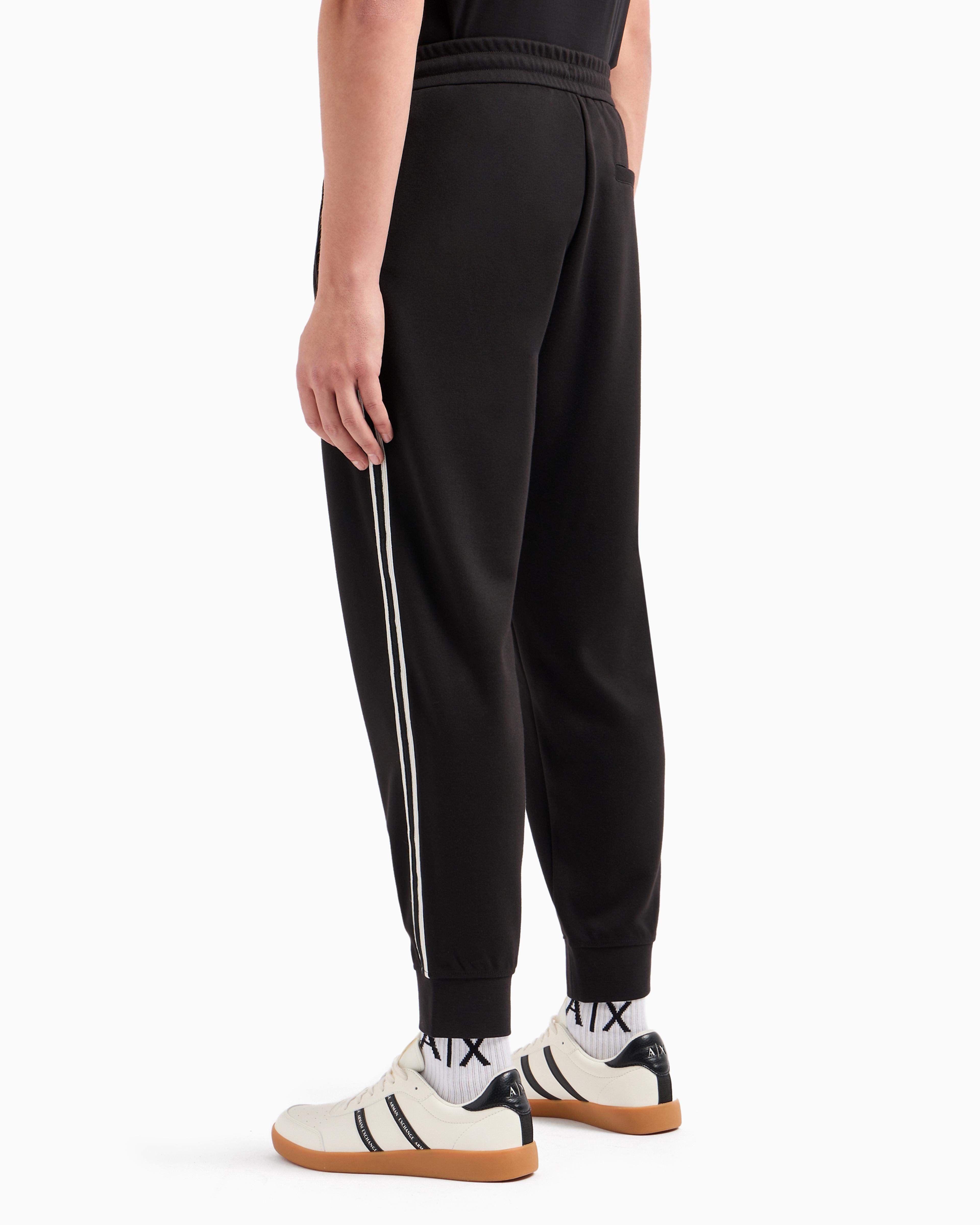 ARMANI EXCHANGE Logo Signature Joggers in Black for Men Lyst UK