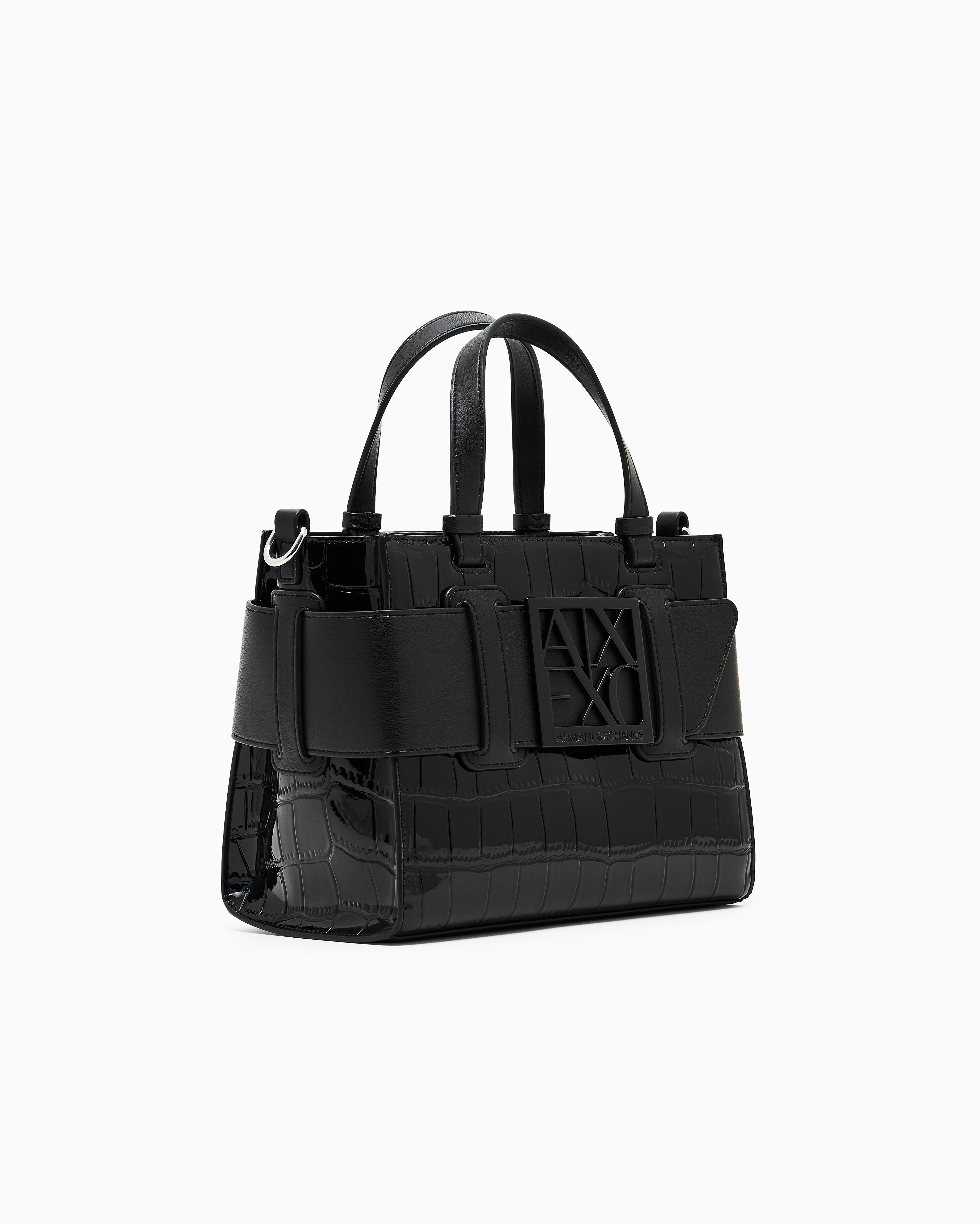 ARMANI EXCHANGE Coconut Tote Bag With Logo in Black | Lyst