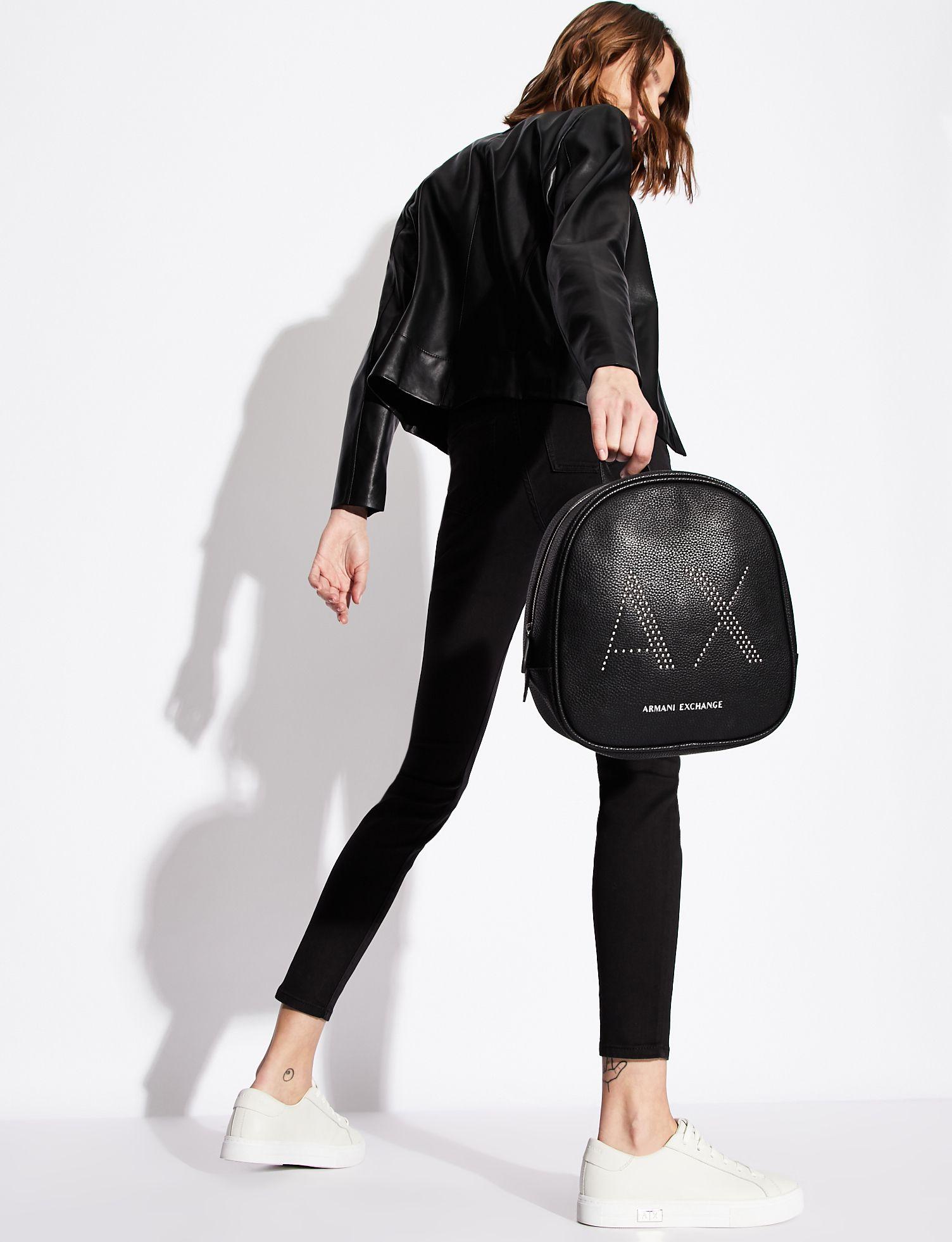 armani exchange backpack leather