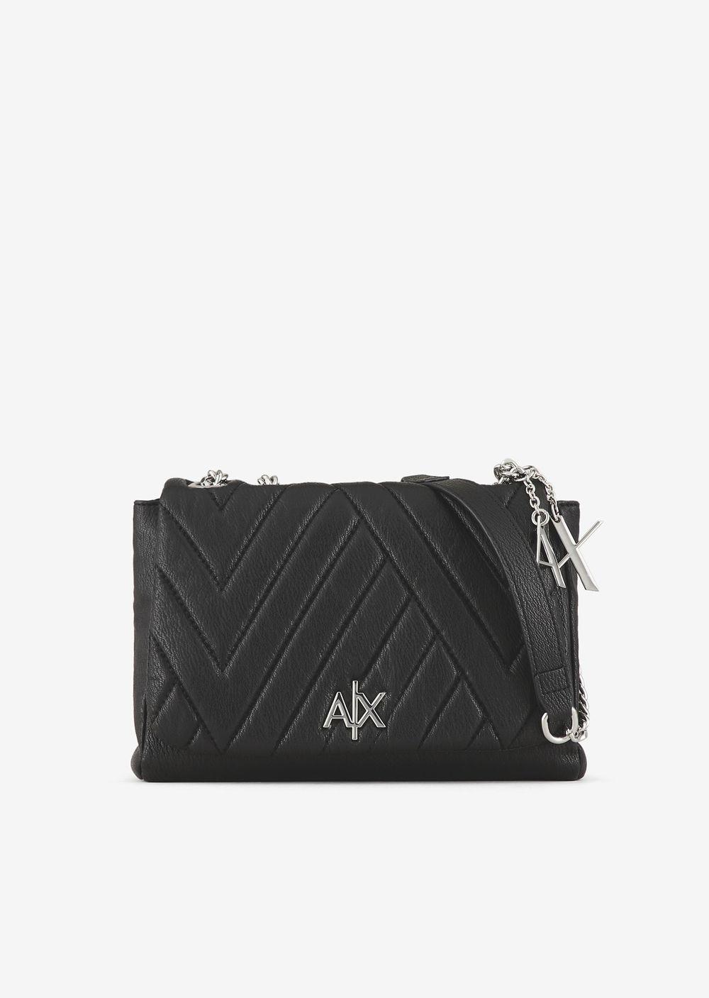 Armani Exchange Bag With Double Handles In Chain And Fabric in Black Lyst