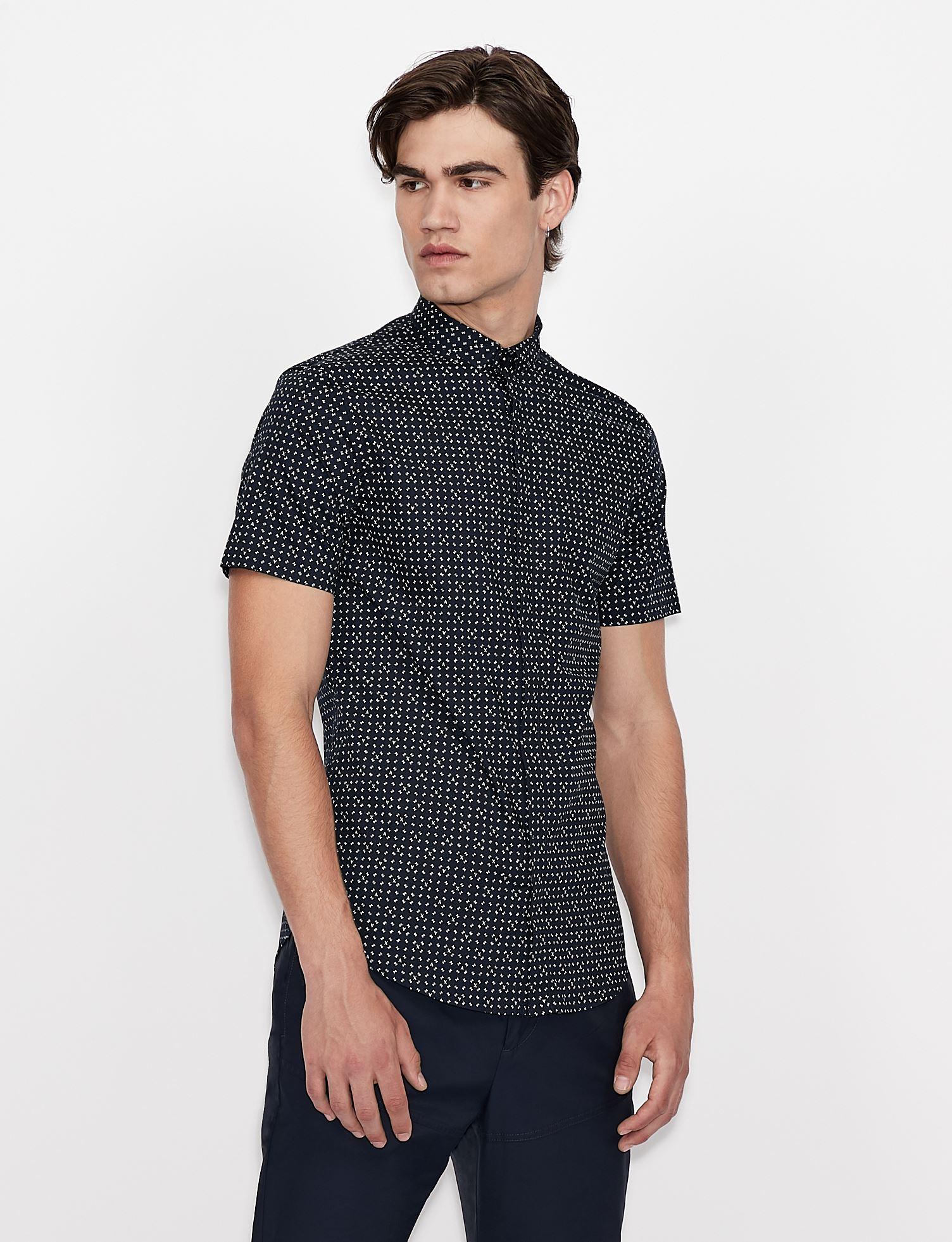armani exchange navy blue shirt