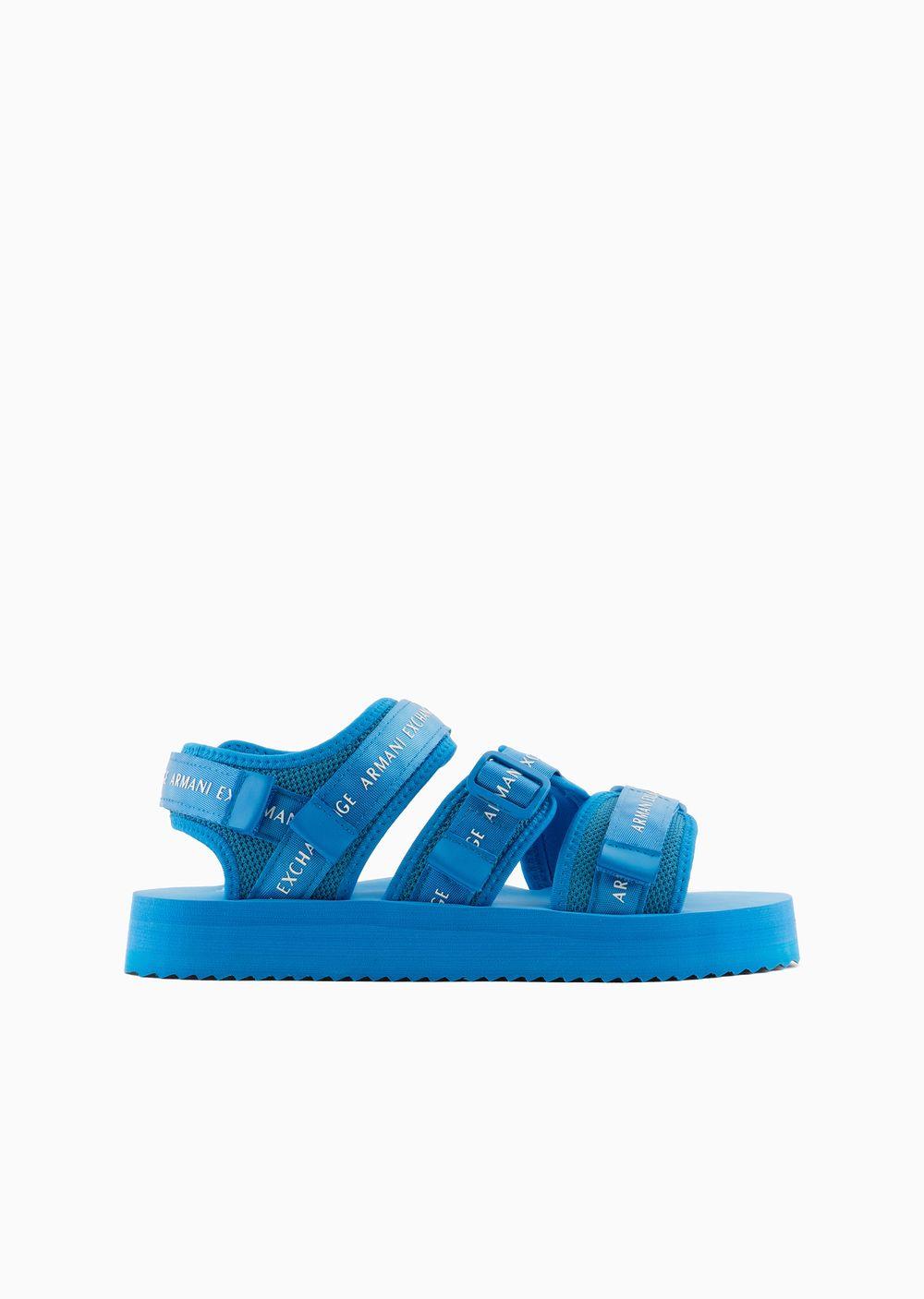 Giorgio Armani Multi band Sandals With Tear in Blue for Men Lyst