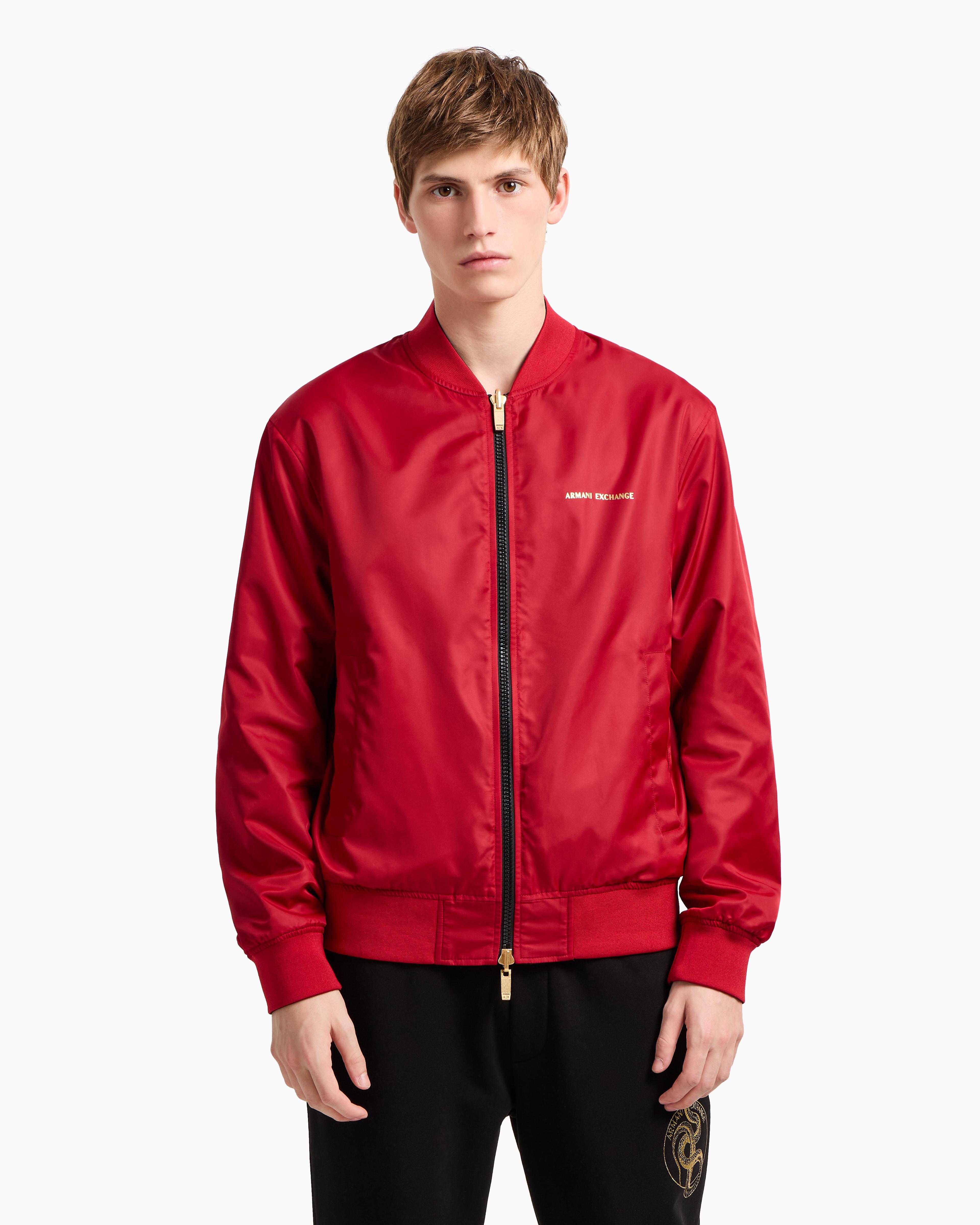 ARMANI EXCHANGE Reversible Satin Bomber in Blue for Men | Lyst UK