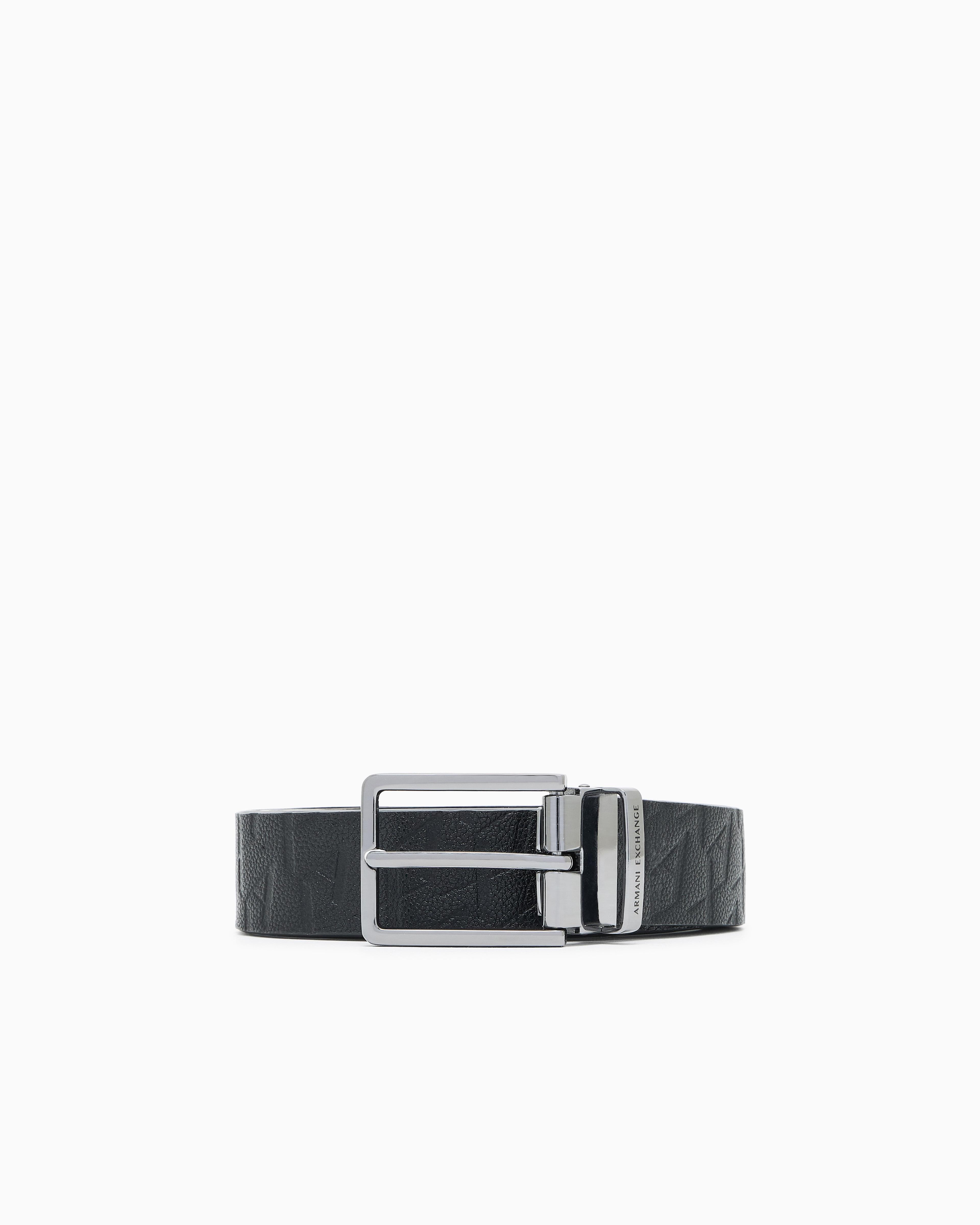 ARMANI EXCHANGE Belt With A Textured Pattern And Polished Metal