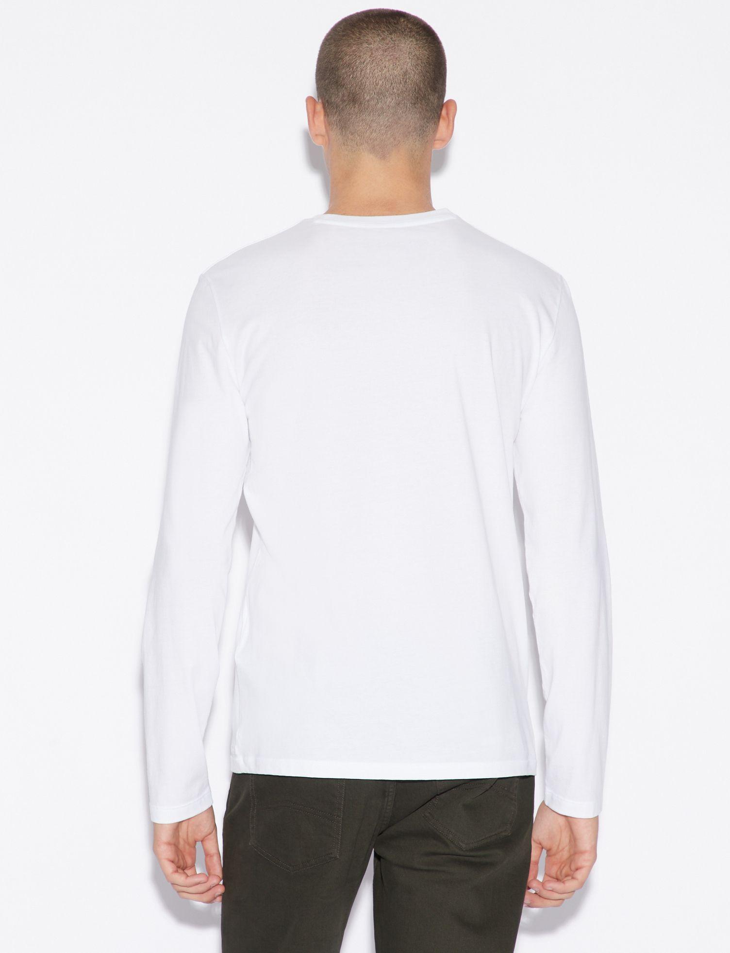 Armani Exchange Longsleeve Pima Cotton Tee in White for Men Lyst