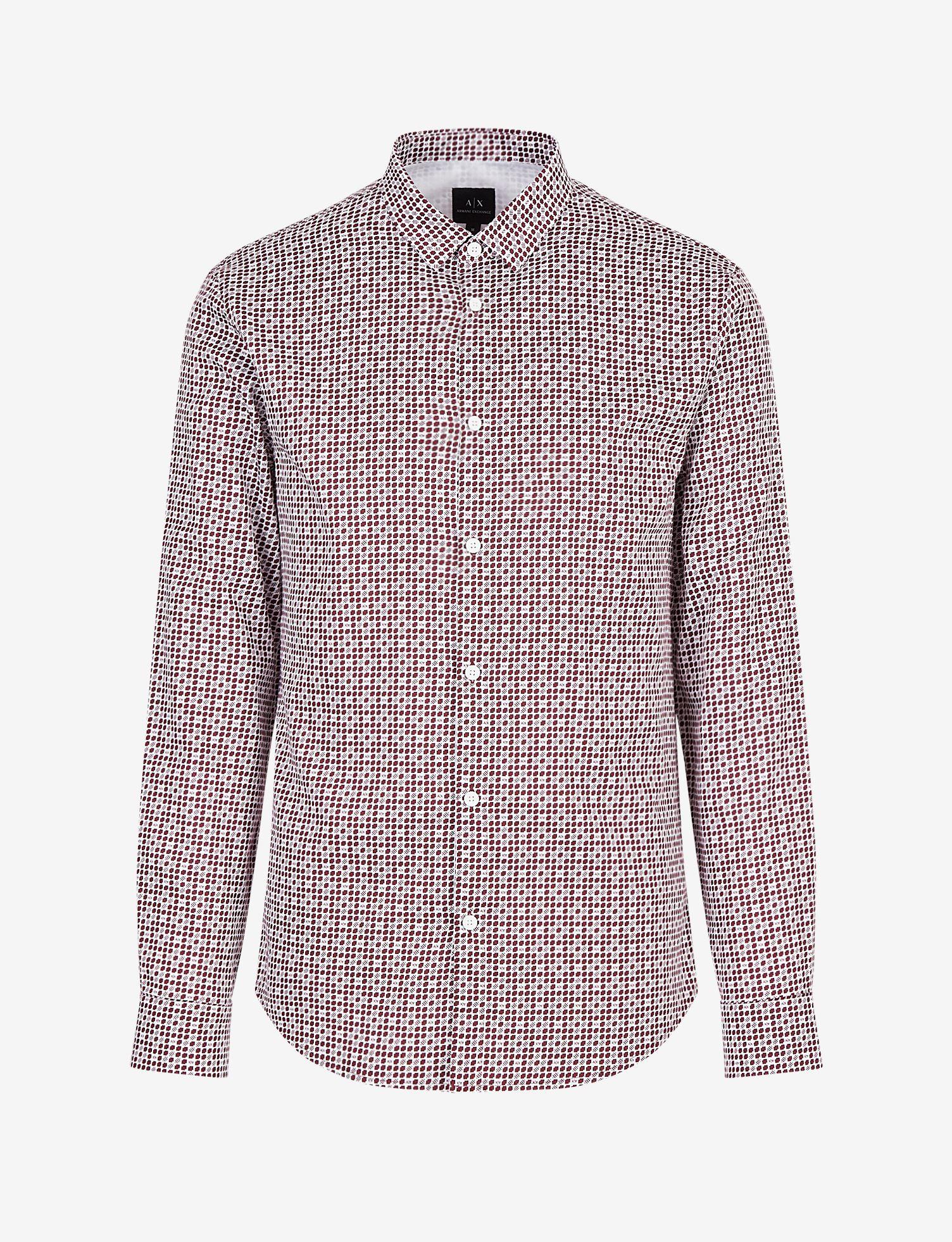 Armani Exchange Cotton Satin Shirt in Bordeaux (Gray) for Men | Lyst