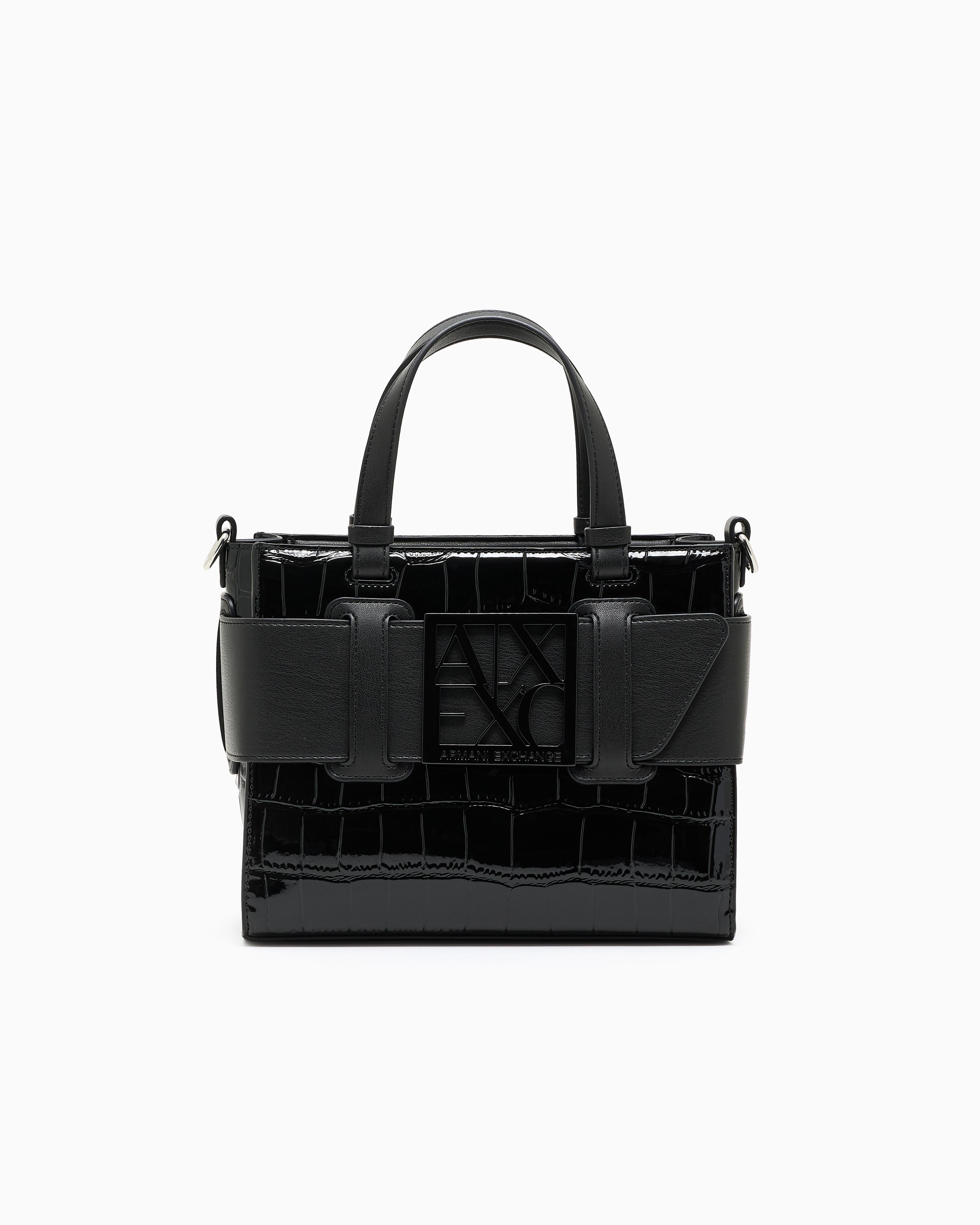 ARMANI EXCHANGE Coconut Tote Bag With Logo in Black | Lyst