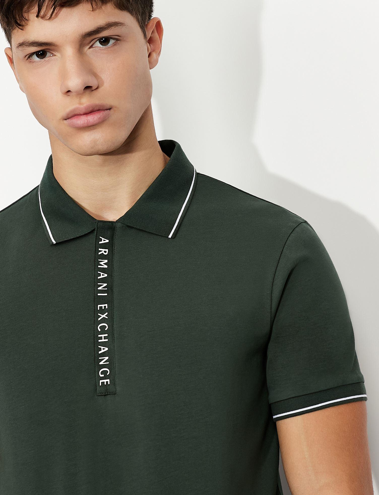 Armani Exchange Slim Fit Stretch Cotton Polo Shirt in Emerald Green (Green)  for Men - Lyst