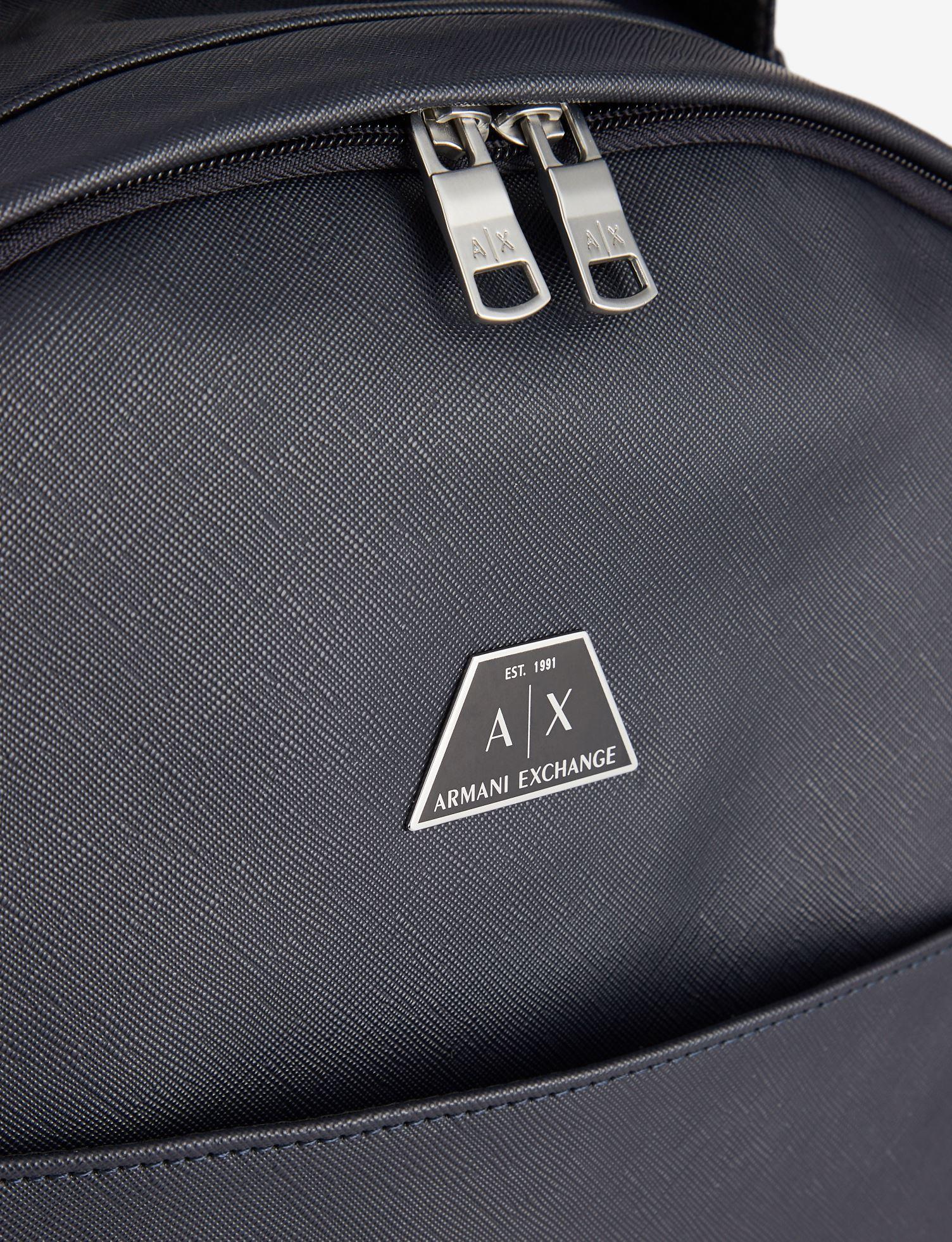 armani exchange leather backpack