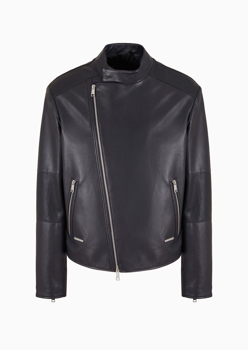 ARMANI EXCHANGE Genuine Leather Biker Jacket in Black for Men Lyst UK