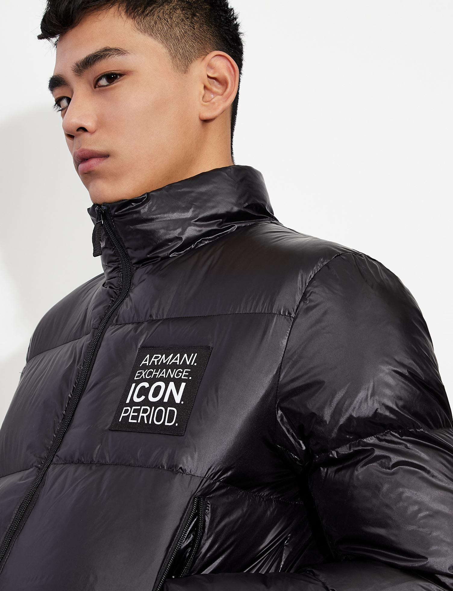Armani Exchange Synthetic Icon Logo Padded Jacket in Black for Men | Lyst