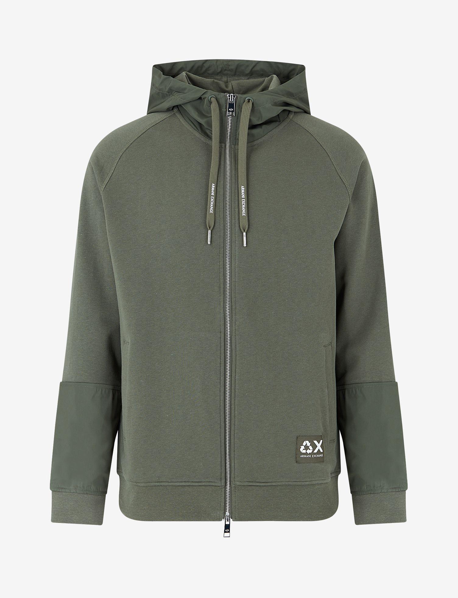 Armani Exchange Recycledcotton Hooded Sweatshirt in Green for Men Lyst