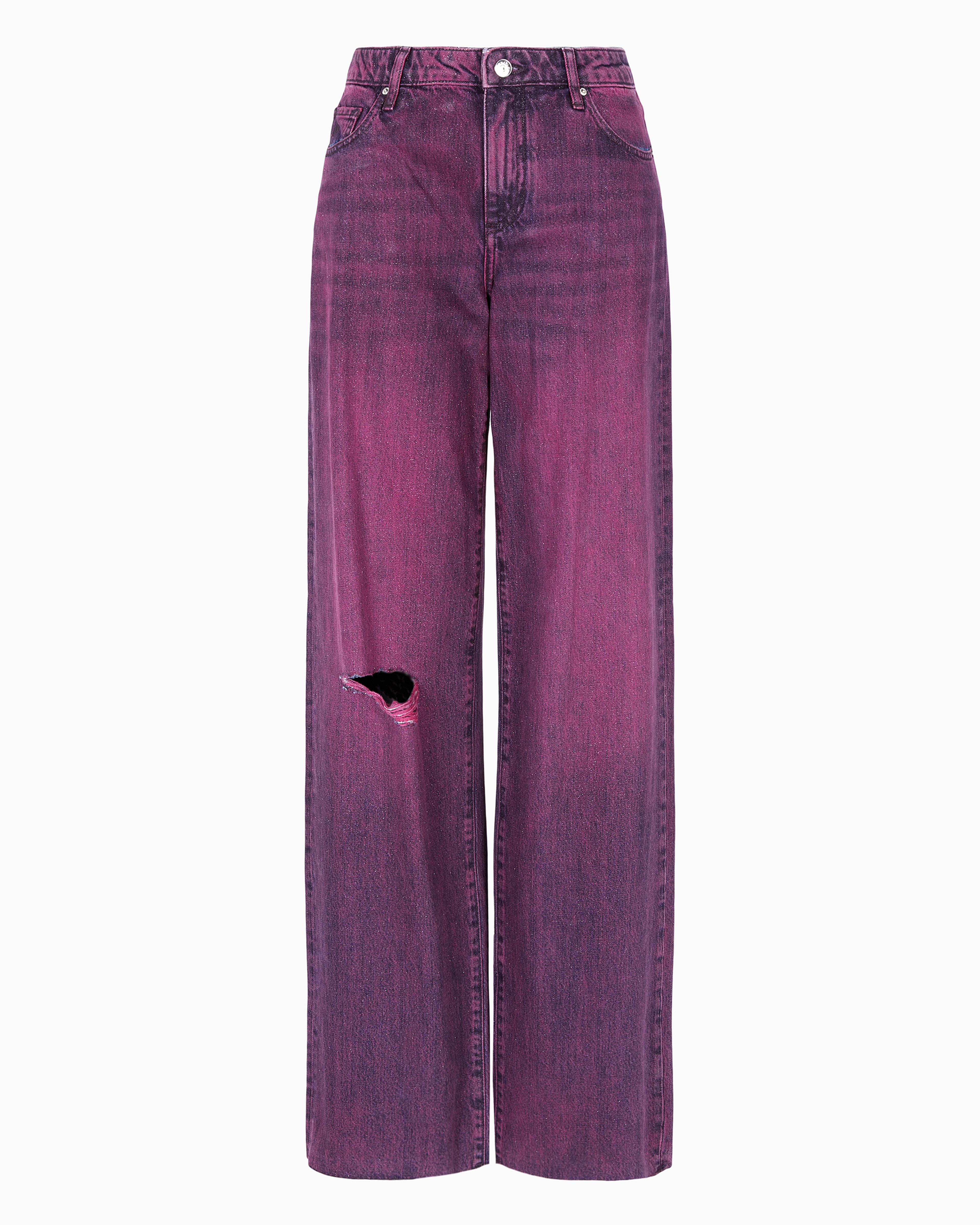 ARMANI EXCHANGE Low Rise Relaxed Fit Special Glitter Wash Jeans in