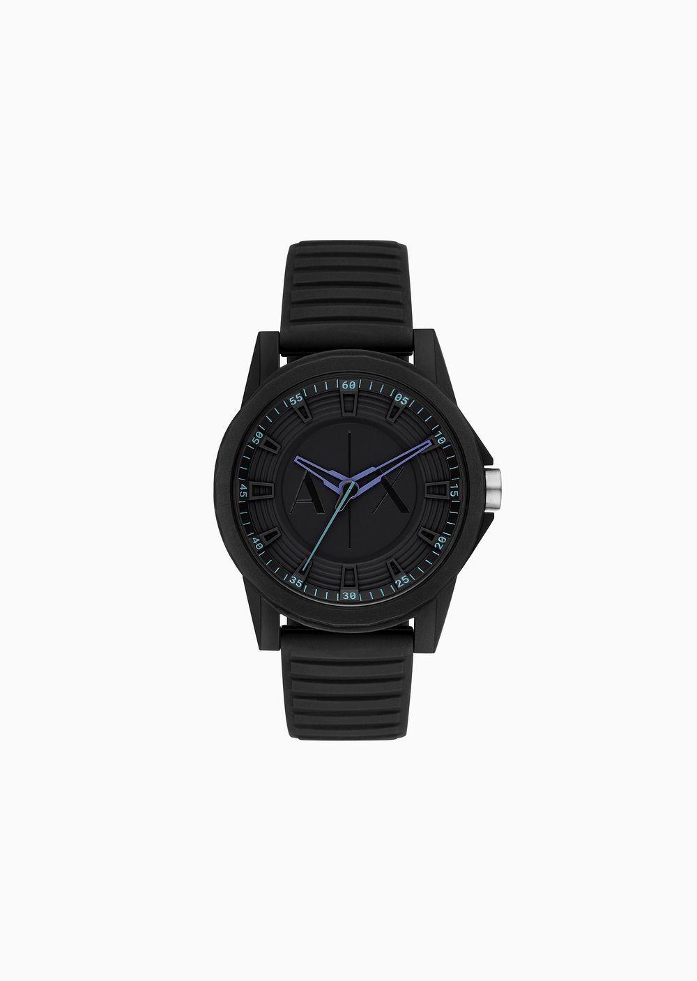 Armani Exchange Three hand Black Silicone Watch for Men Lyst UK