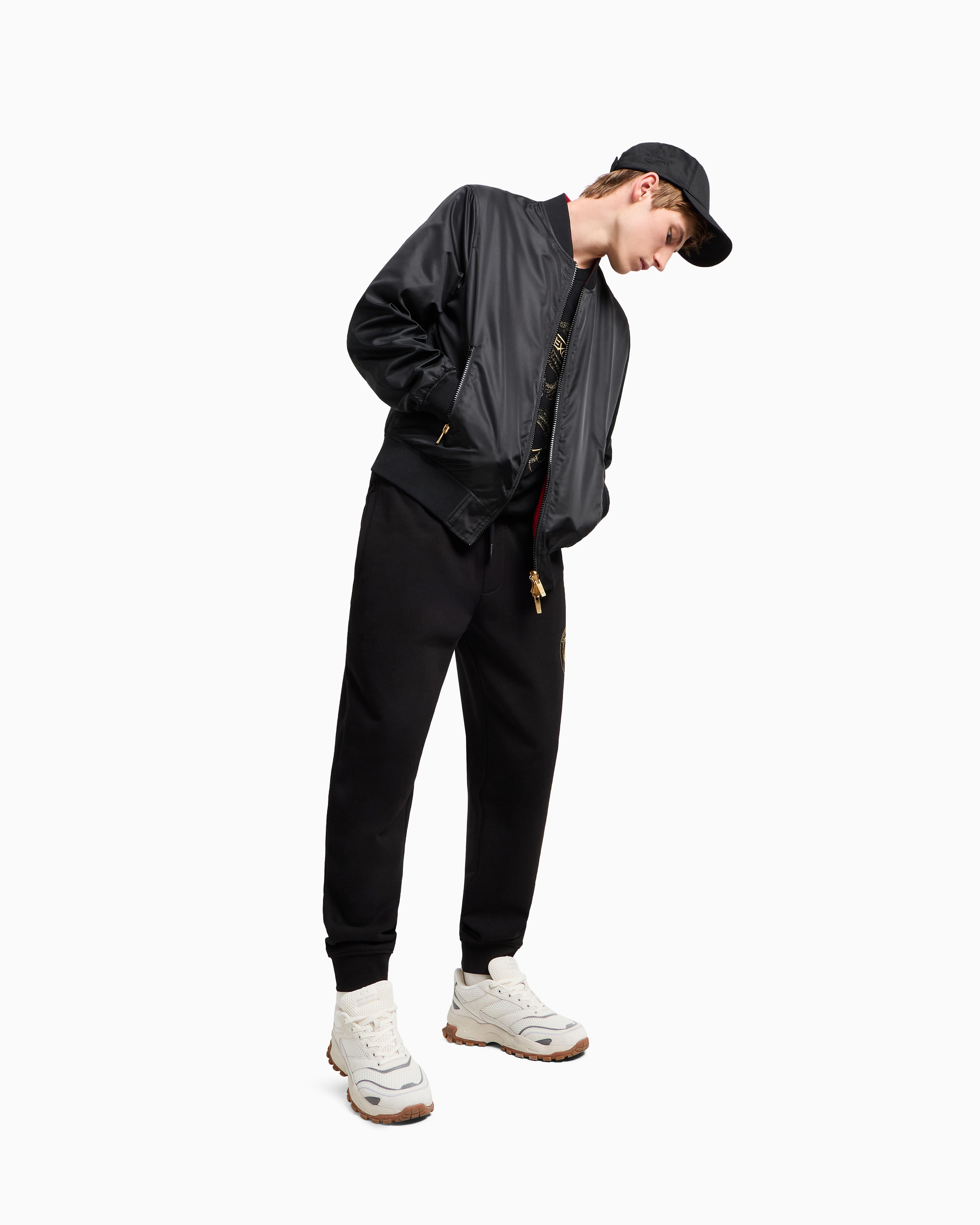 ARMANI EXCHANGE Reversible Satin Bomber in Blue for Men | Lyst UK