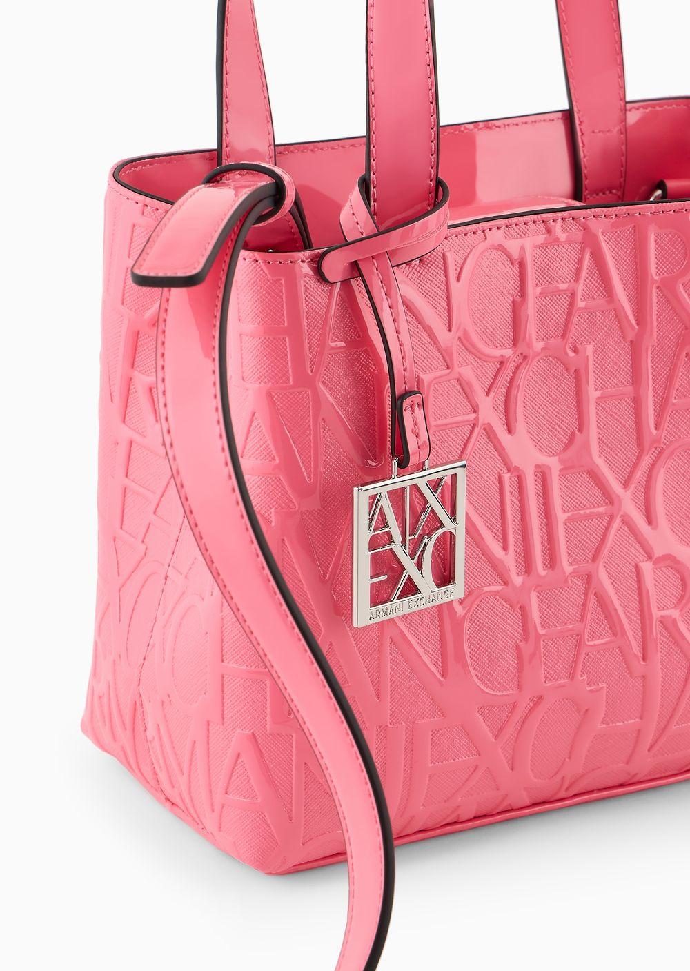 Giorgio Armani Shopper With All-over Embossed Logo Lettering in