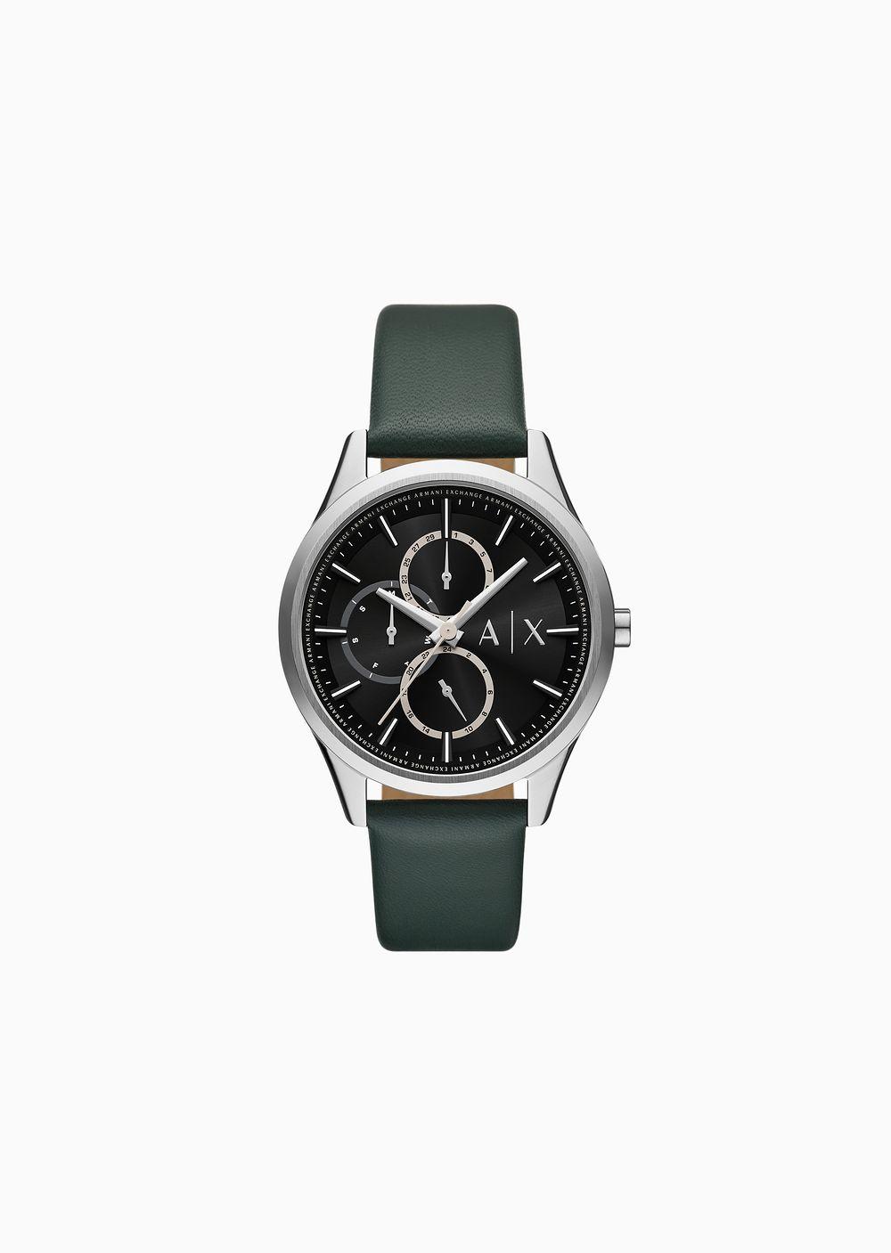 Armani exchange watch men's leather strap hot sale