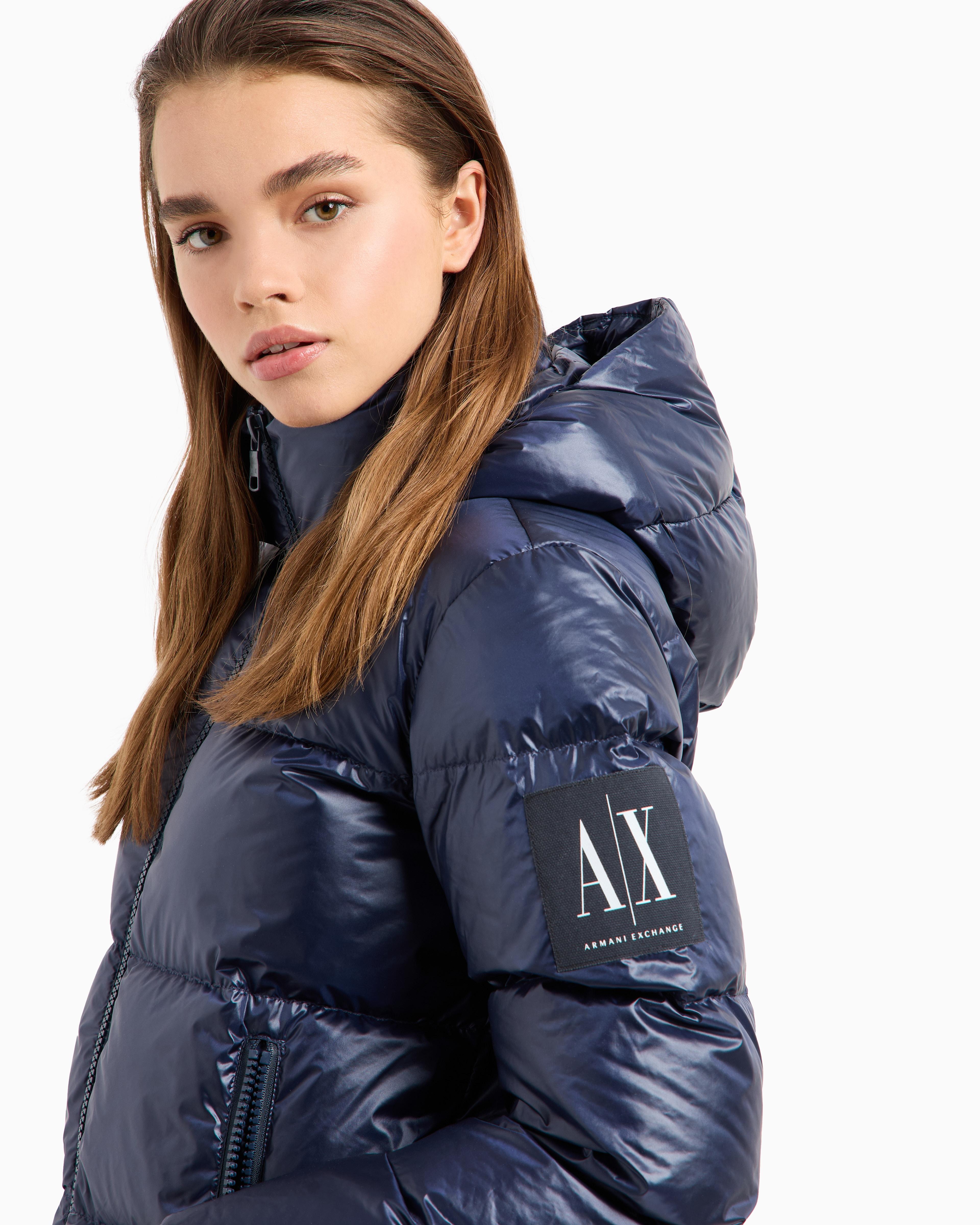 Emporio Armani Exchange Armani Puffer Jacket Blue Armani Icon Jacket