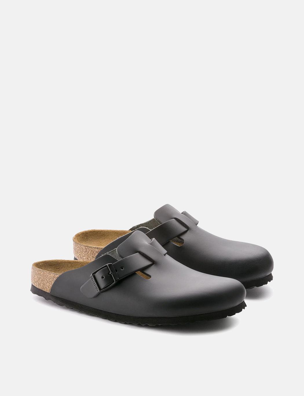 birkenstock boston natural leather black