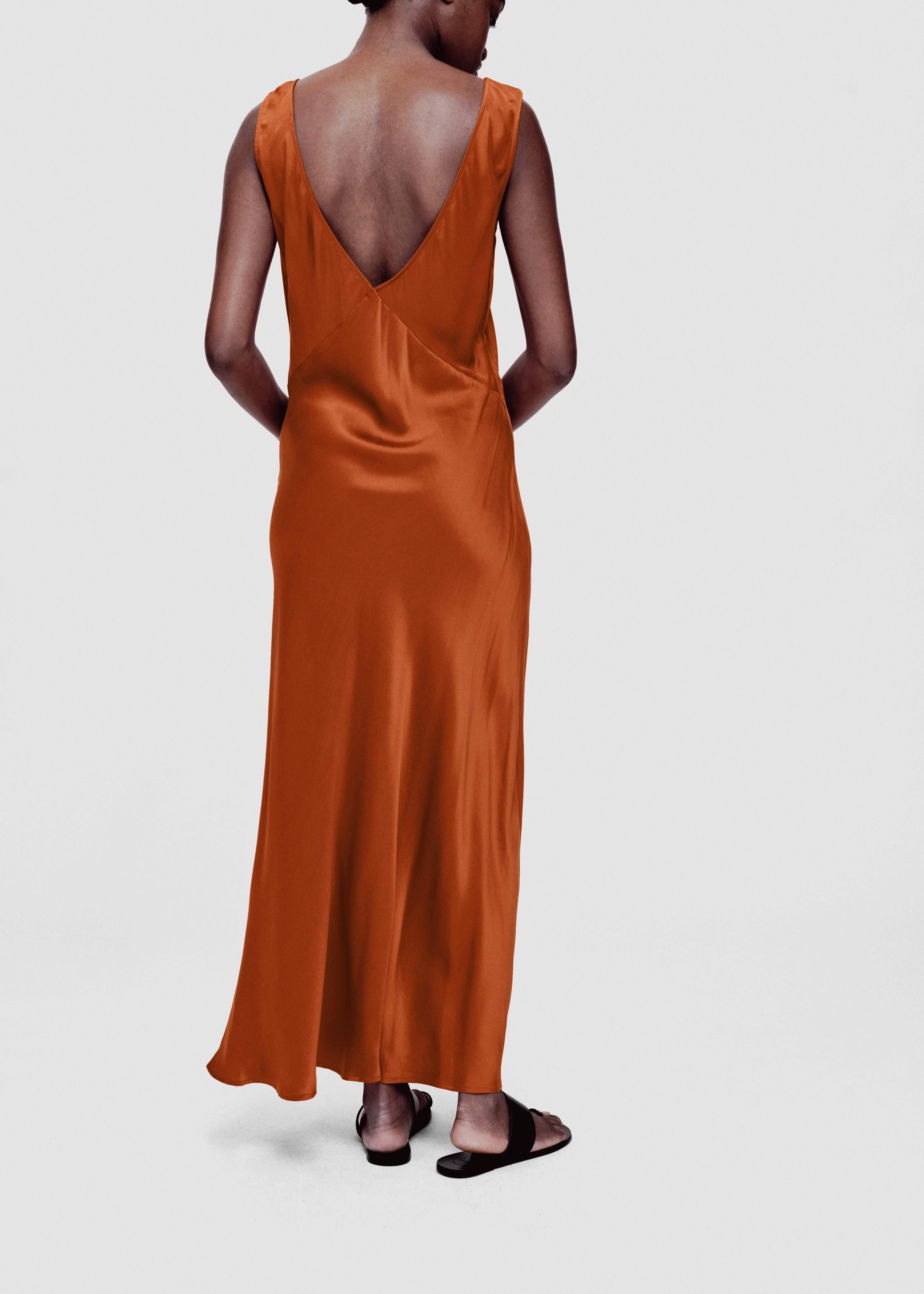 rust silk dress