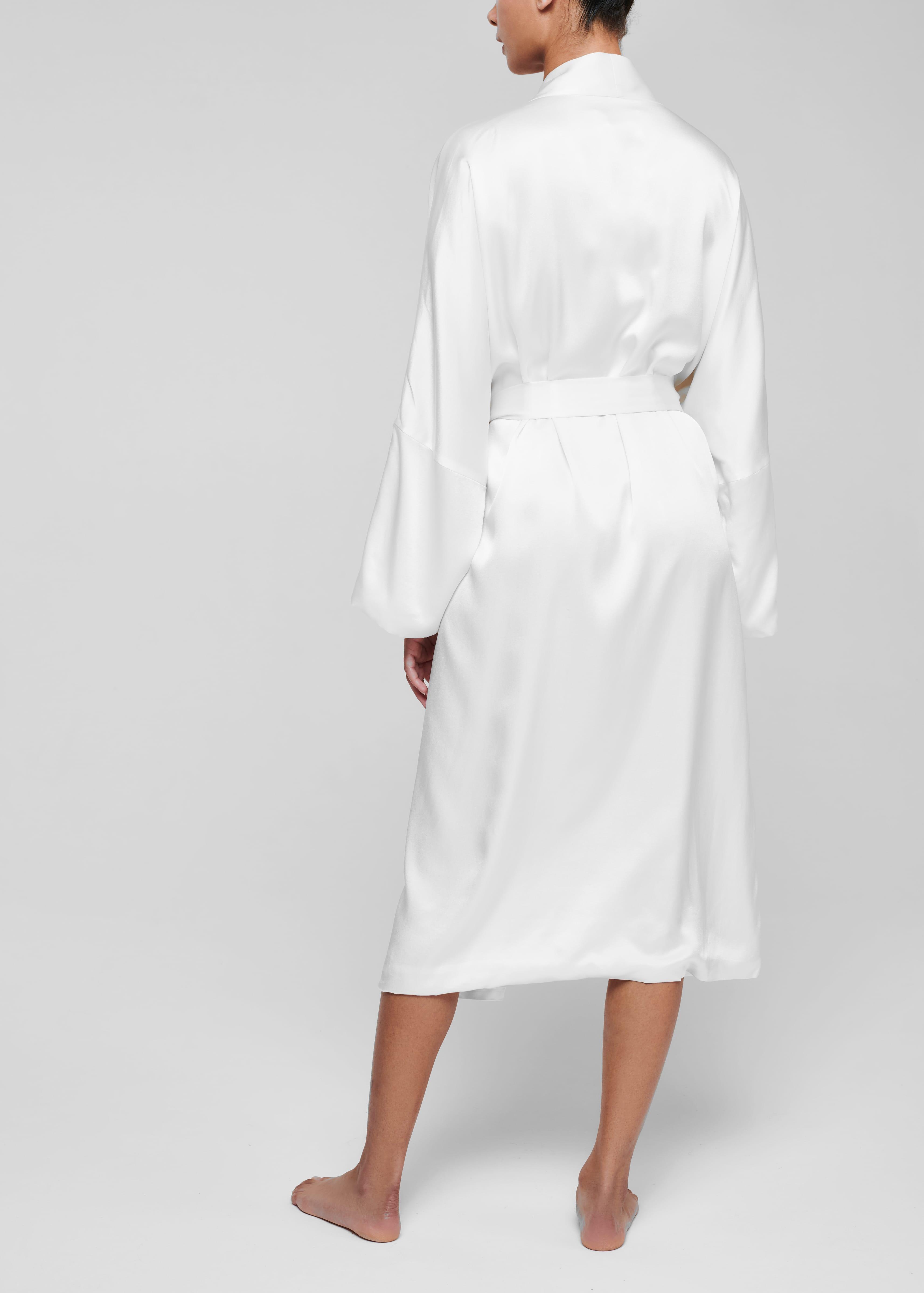 ivory silk robe